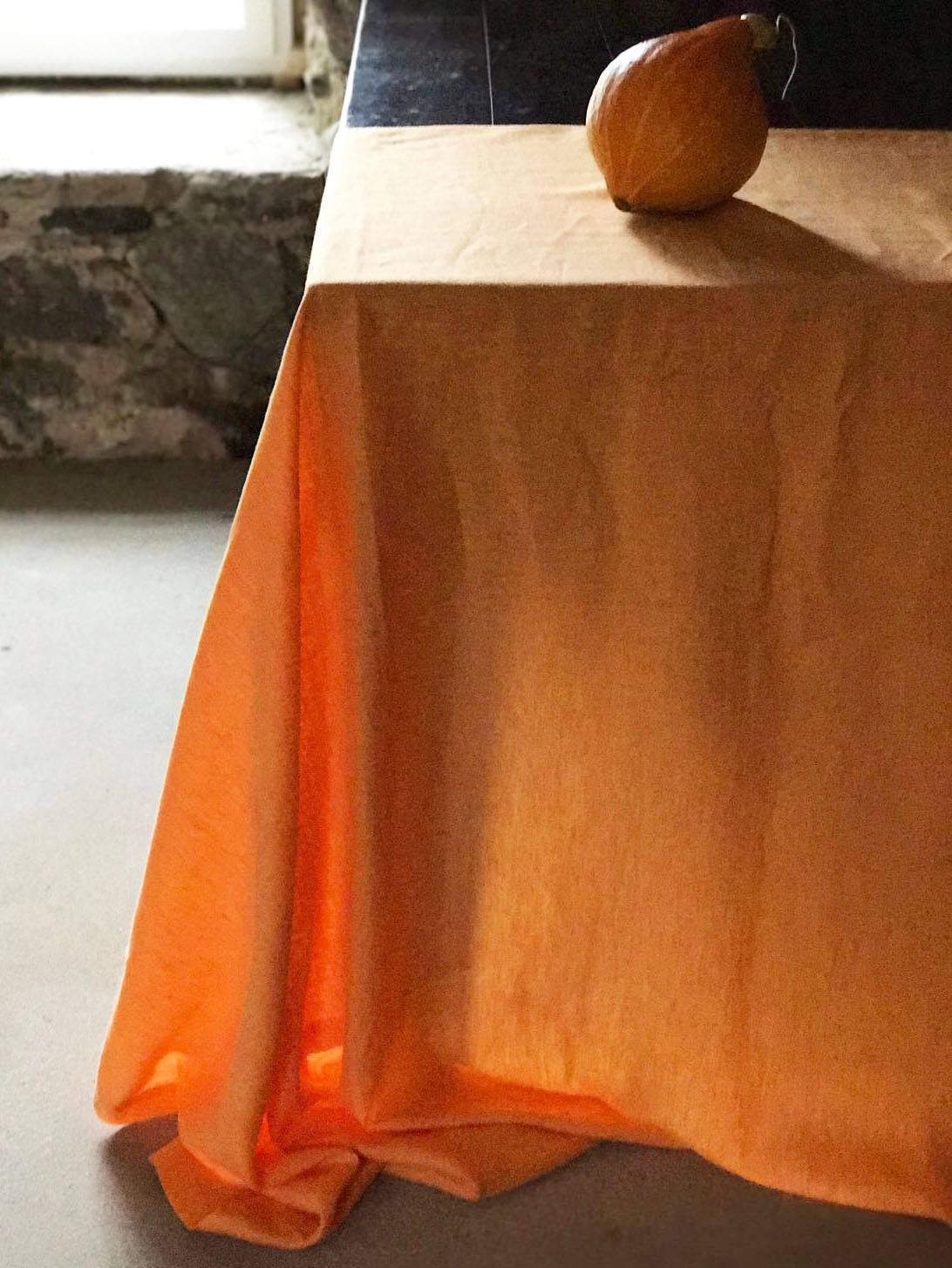 Orange Linen Table Cloth, Sunny Linen Tablecloth Rectangle, Tablecloth Square, Tablecloth linen, Custom Tablecloth, Thanksgiving Tablecloth