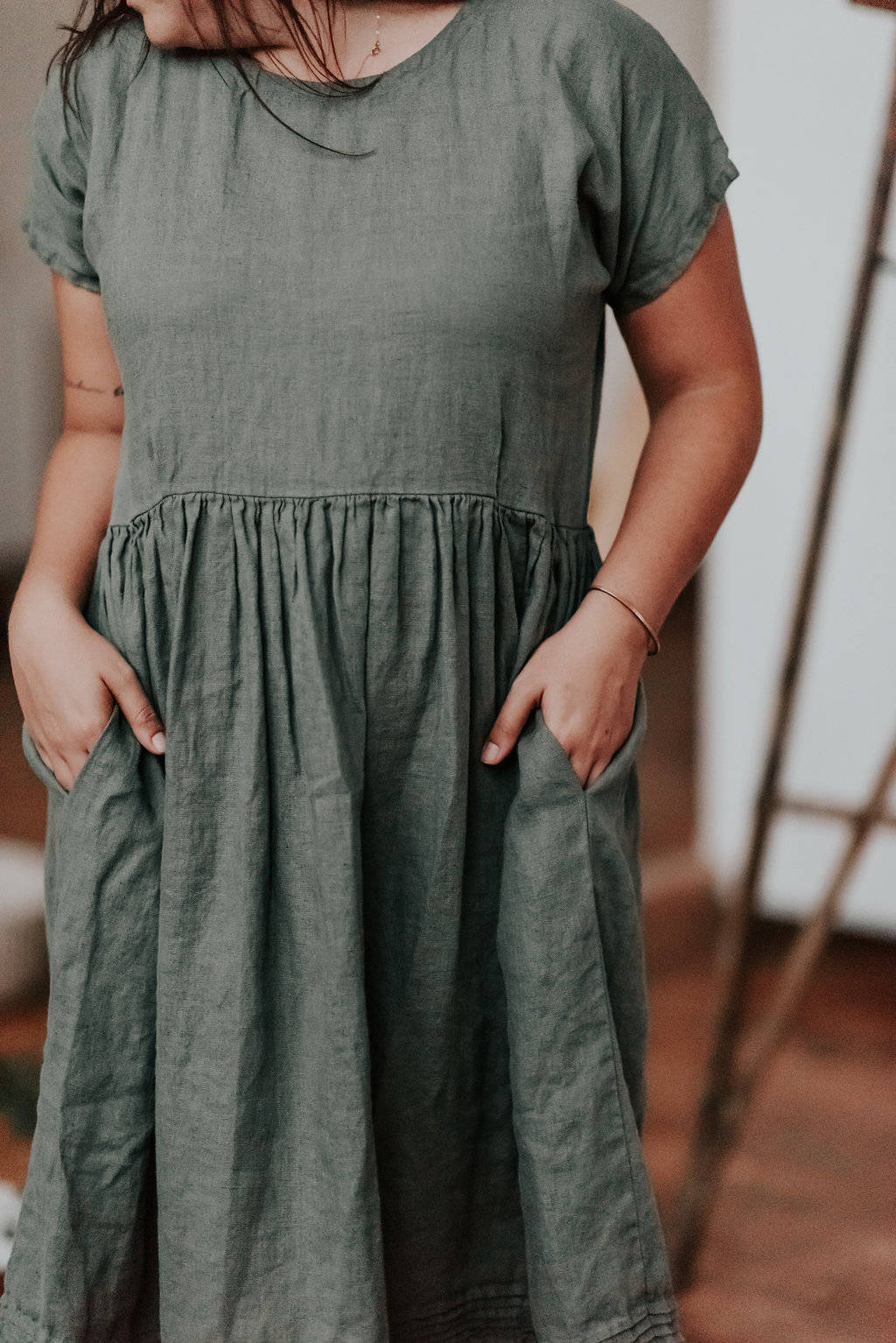 Romantic Linen Dress 'Mara - Midi' - Linenbee Romantic Linen Dress 'Mara - Midi' - Linenbee