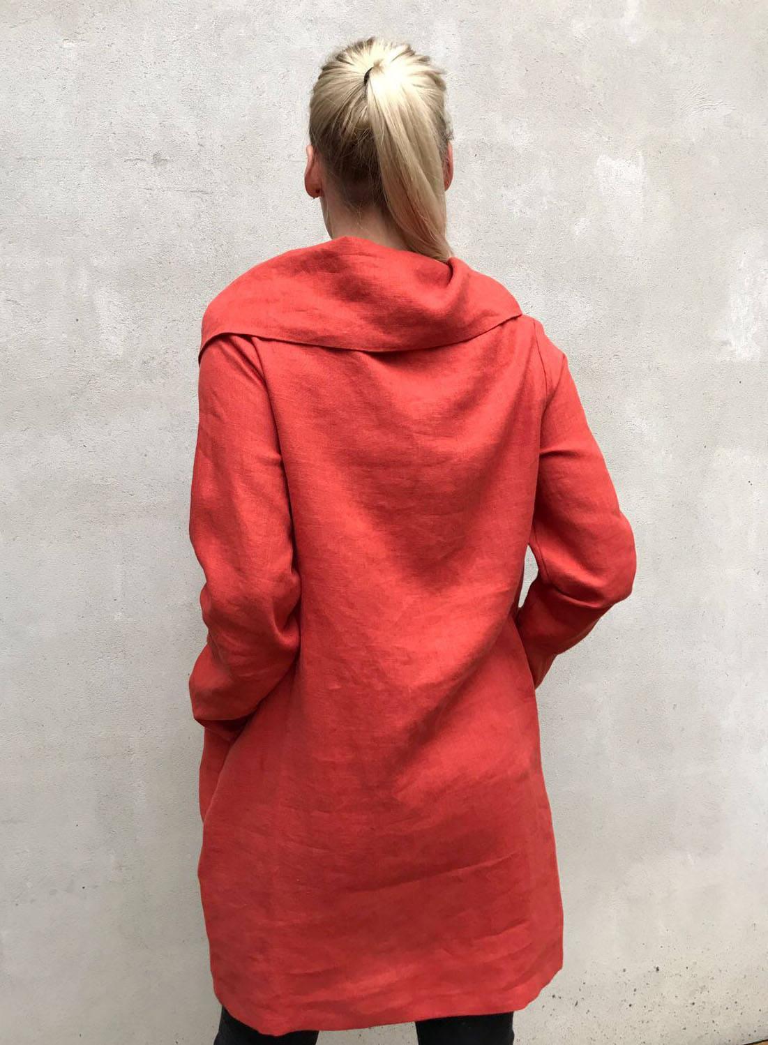 Linen Tunic Dress with Raised Neck, Womens Dress, Linen Dress, Long Sleeve Tunic Dress, Plus size tunic, Linen Dress for Women, Womens tunic