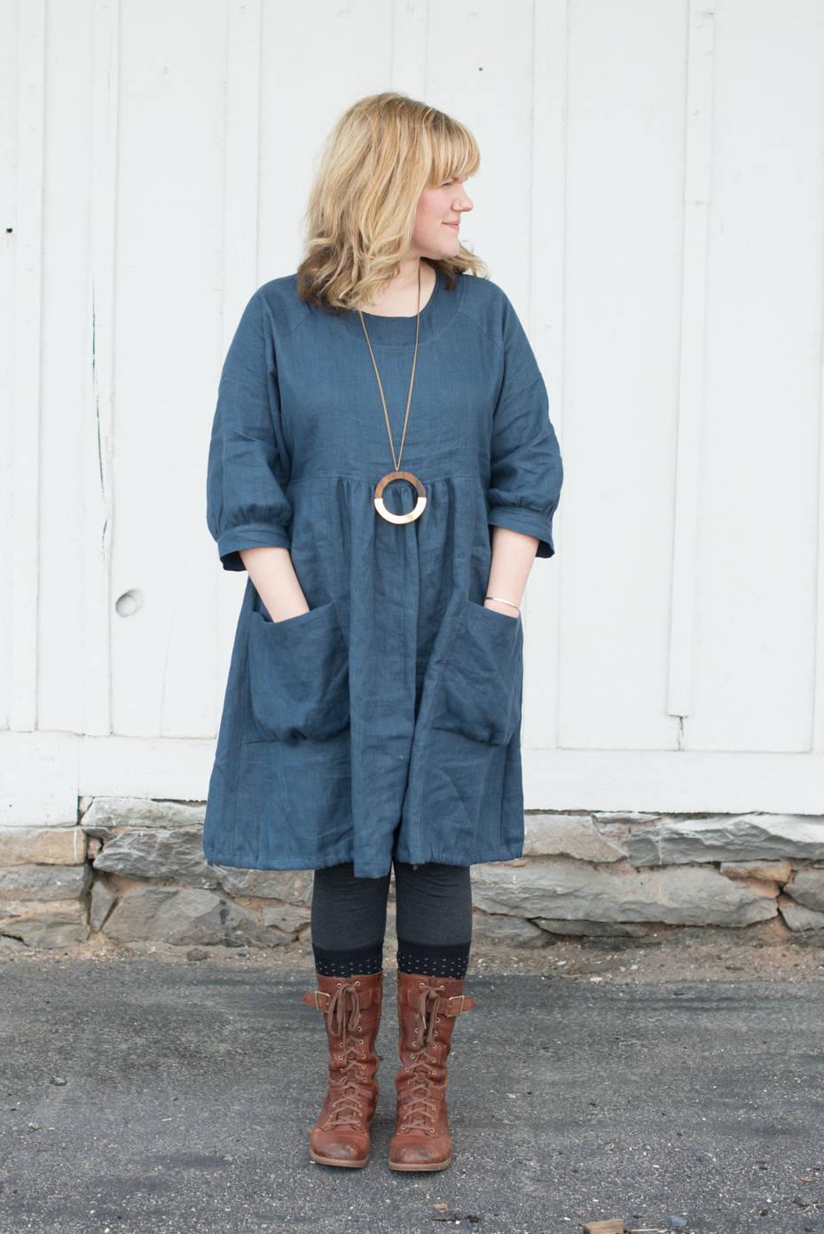 Dark Blue Linen Dress, Linen Tunic Dress, Tunic for women, Plus size tunic, Loose Tunic Dress, linen dress for women, Black Dress, Loose