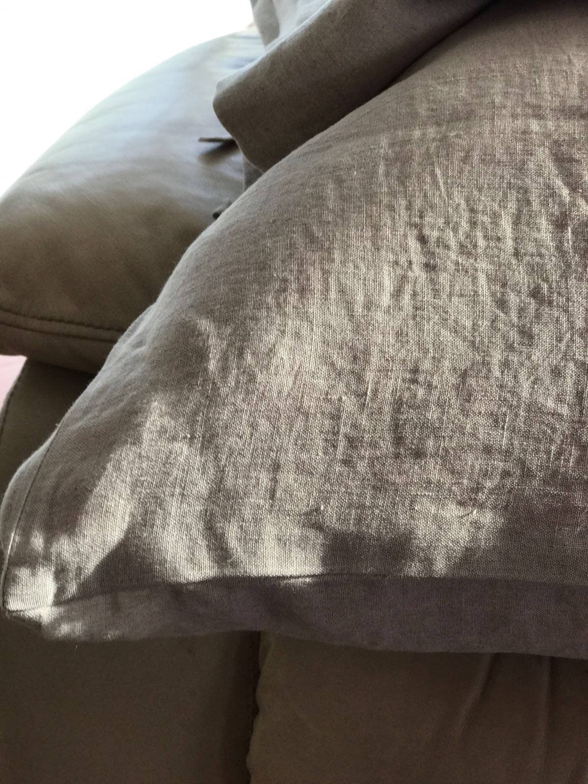 Natural Linen Pillowcases, Set of Two Linen Pillowcases with Cute Ties, Sham, Queen, King, Standard by Linenbee