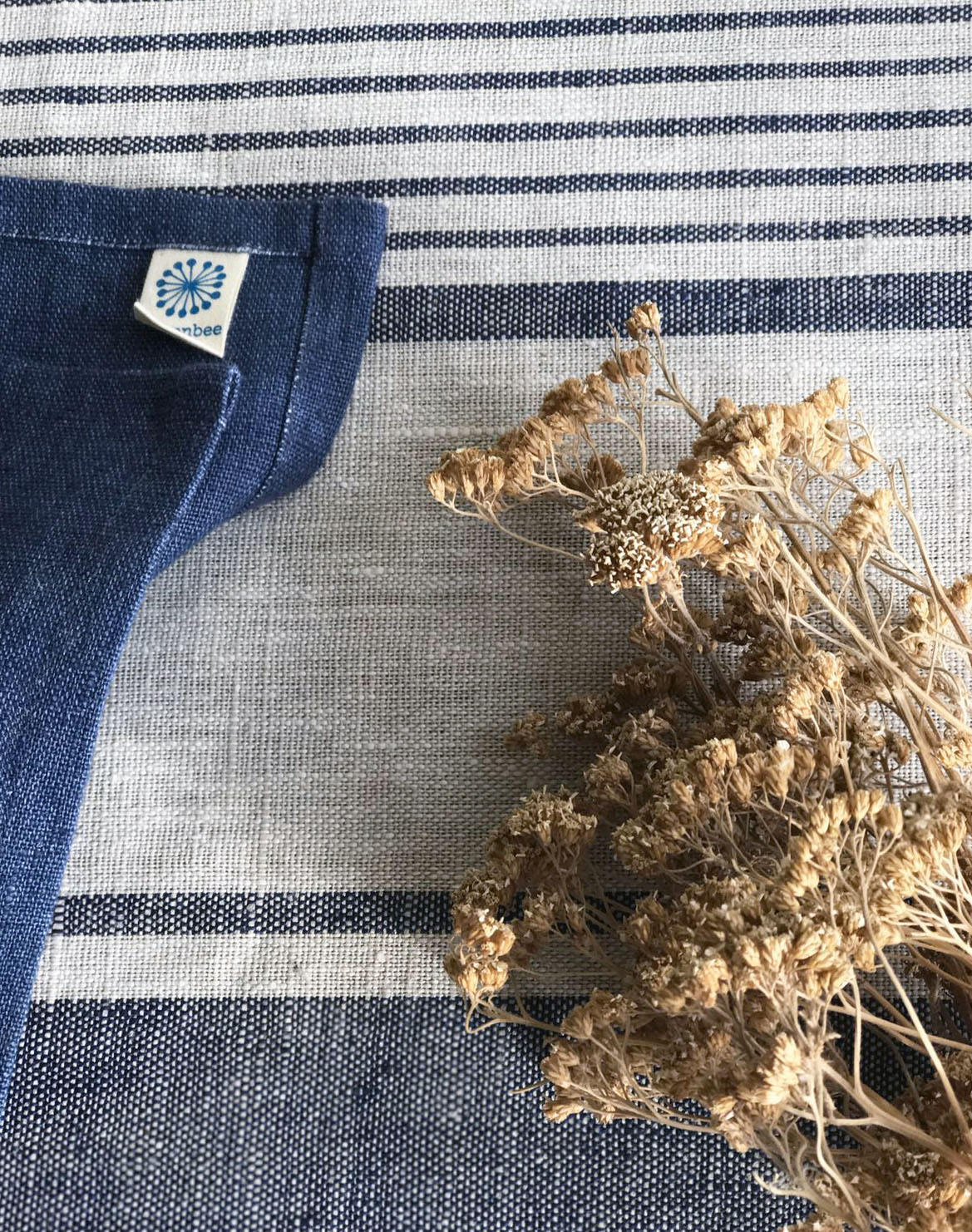 Linen tablecloth, French country dark blue striped table cloth, square tablecloth, rectangle oval rustic table, country tablecloth, linen