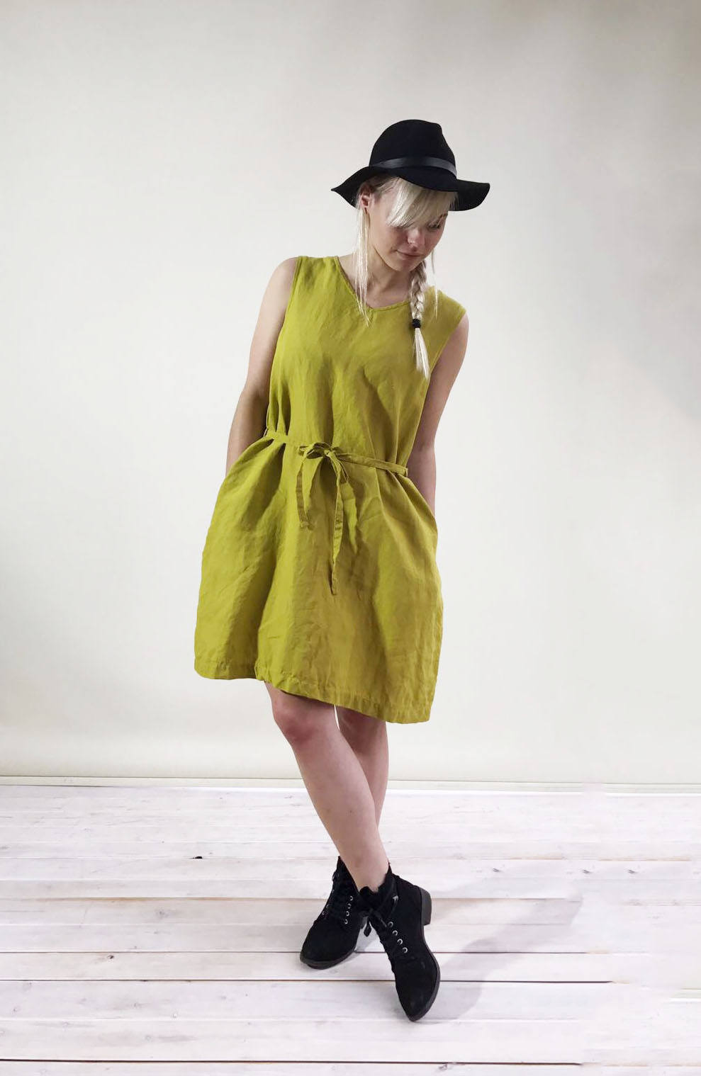 Sleeveless Linen Dress with V neckline, Sleeveless Midi Dress, Pinafore Dress, Linen Midi Dress, Linen Dress Women, Light Summer Dress Plus