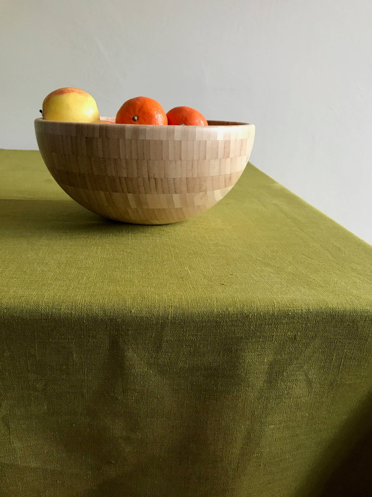 Linen Tablecloth in Moss Green tablecloth, Yellow  Green tablecloth, Easter linen tablecloth, rectangle tablecloth, custom tablecloth