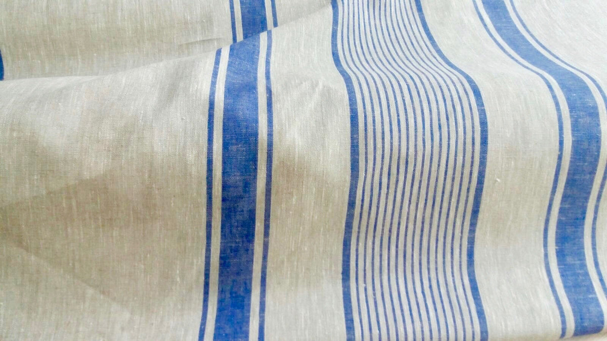 Beige tablecloth with White Stripes, French country, striped table cloth, wedding tablecloth, rectangle rustic table, country tablecloth