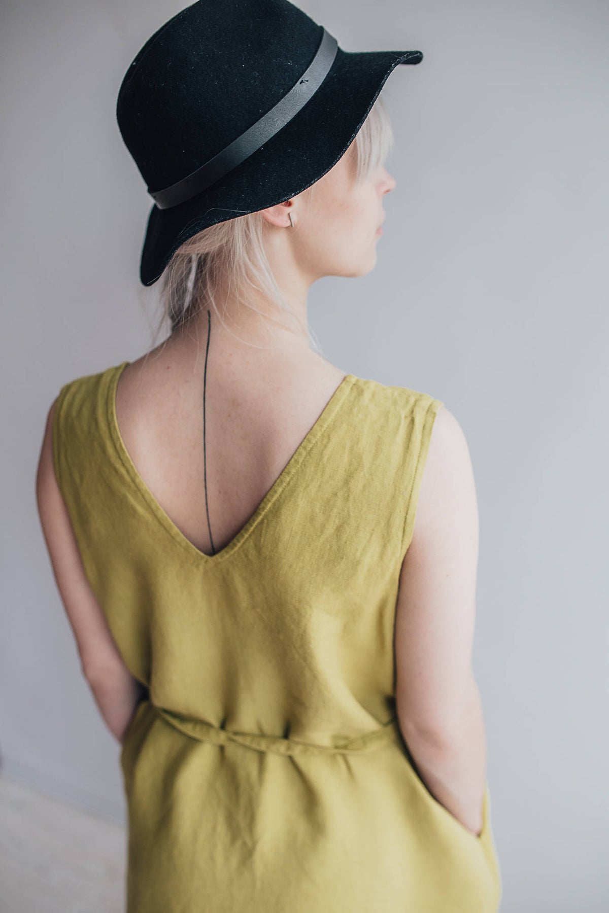 Sleeveless Linen Dress with V neckline, Sleeveless Midi Dress, Pinafore Dress, Linen Midi Dress, Linen Dress Women, Light Summer Dress Plus