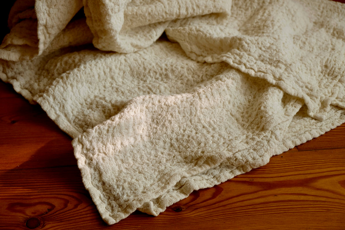 Linen bed cover Champagne color Textured, Rustic linen, Rustic blanket, linen throw, bed throw, rustic throw, cream bed covers linen bedding