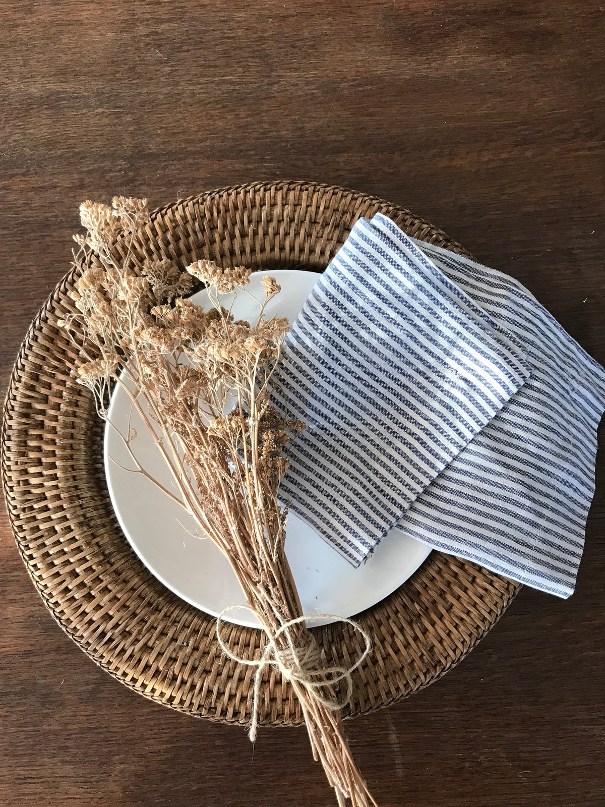 Set of 14 Striped Linen Napkins, linen napkins, cloth dining napkins, grey blue white napkins, eco friendly wedding napkins, striped napkins