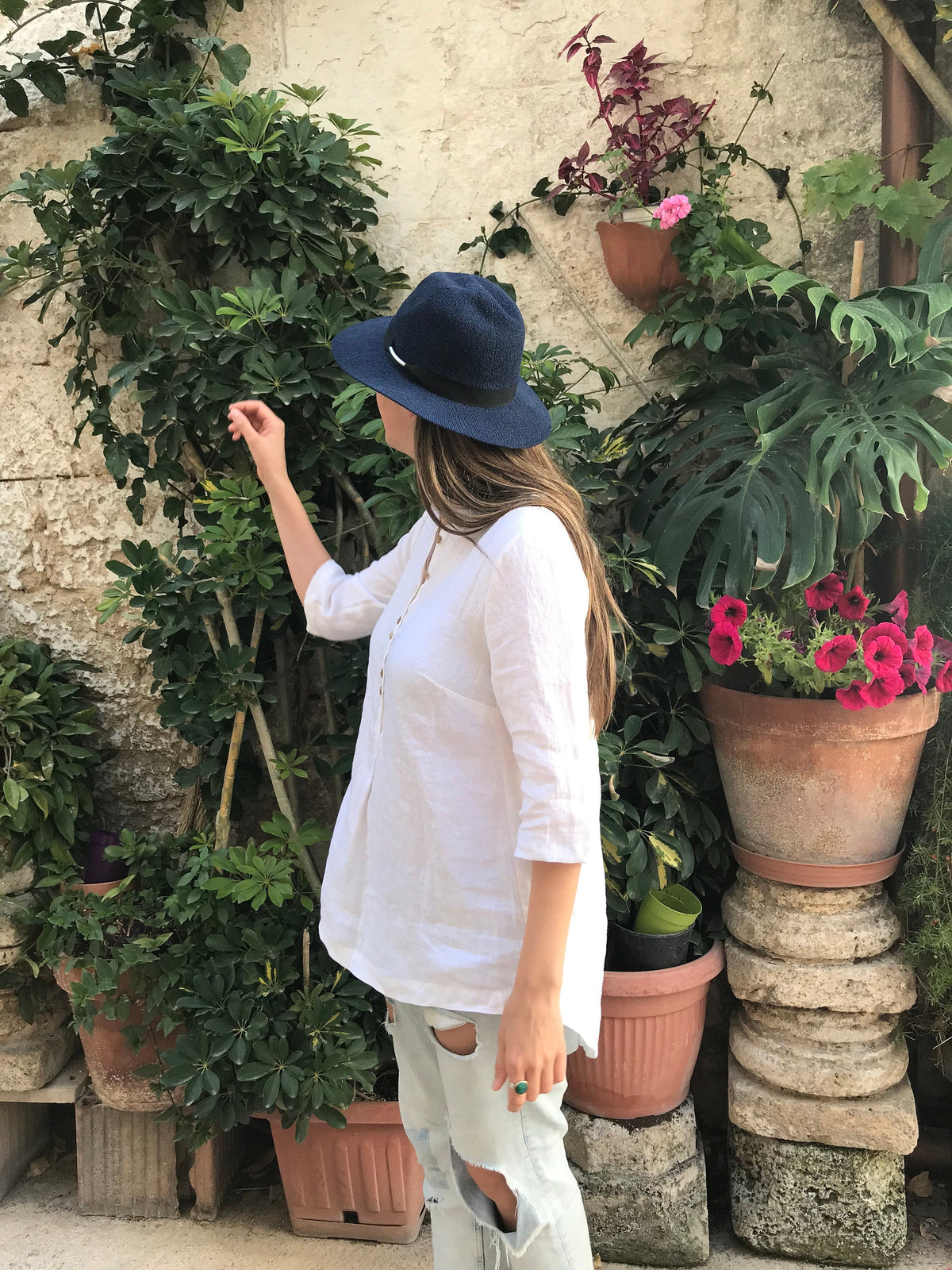 Loose Womens Shirt with Buttons, Linen Shirt, Plus size shirt, Tunic Shirt, Summer shirt, light shirt, boho shirt, Linen Top White Light Top