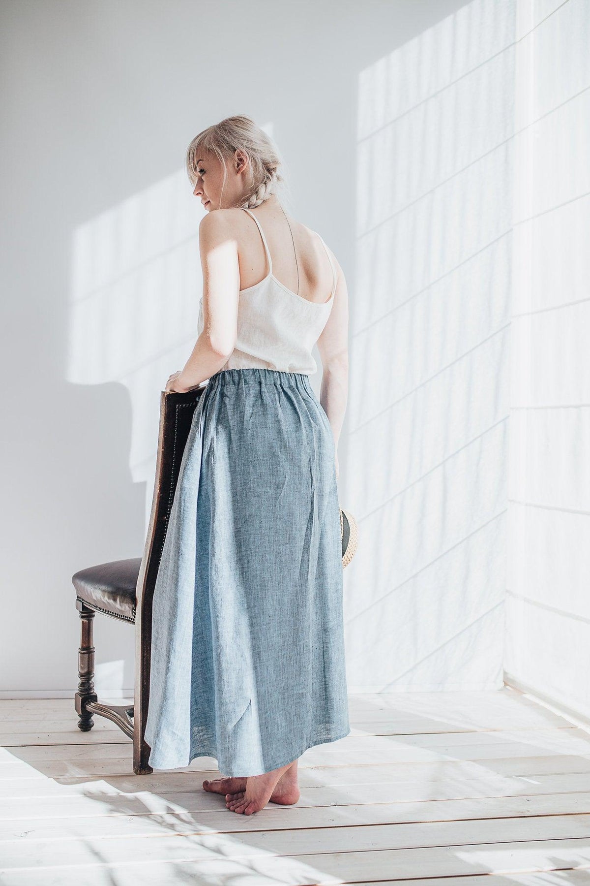 Linen Strap Top, Linen Slip Top, Base Layer, Underdress, White slip top, Underlayer Top, Sleeveless linen top, Summer top, Simple linen top