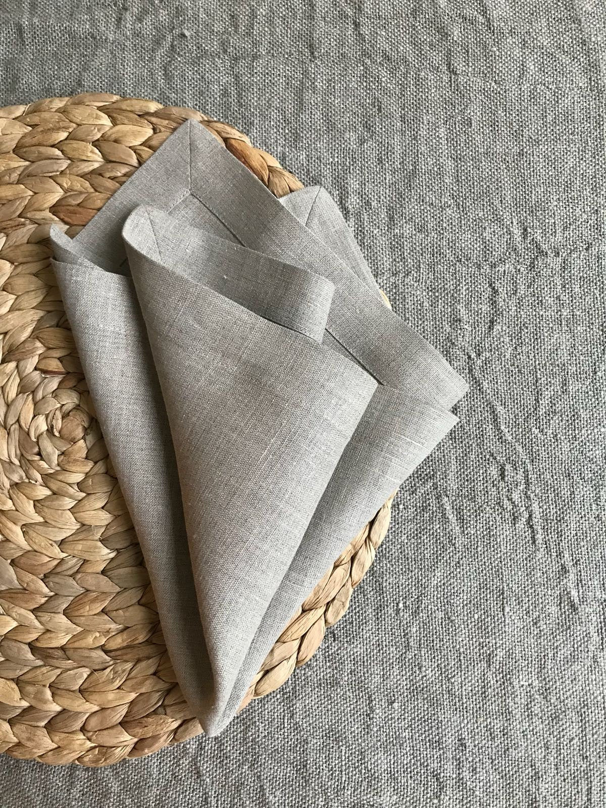 Linen Napkins, Set of 8 natural taupe linen napkins, eight cloth napkins, natural napkins, cloth dining napkins, grey napkins Linenbee