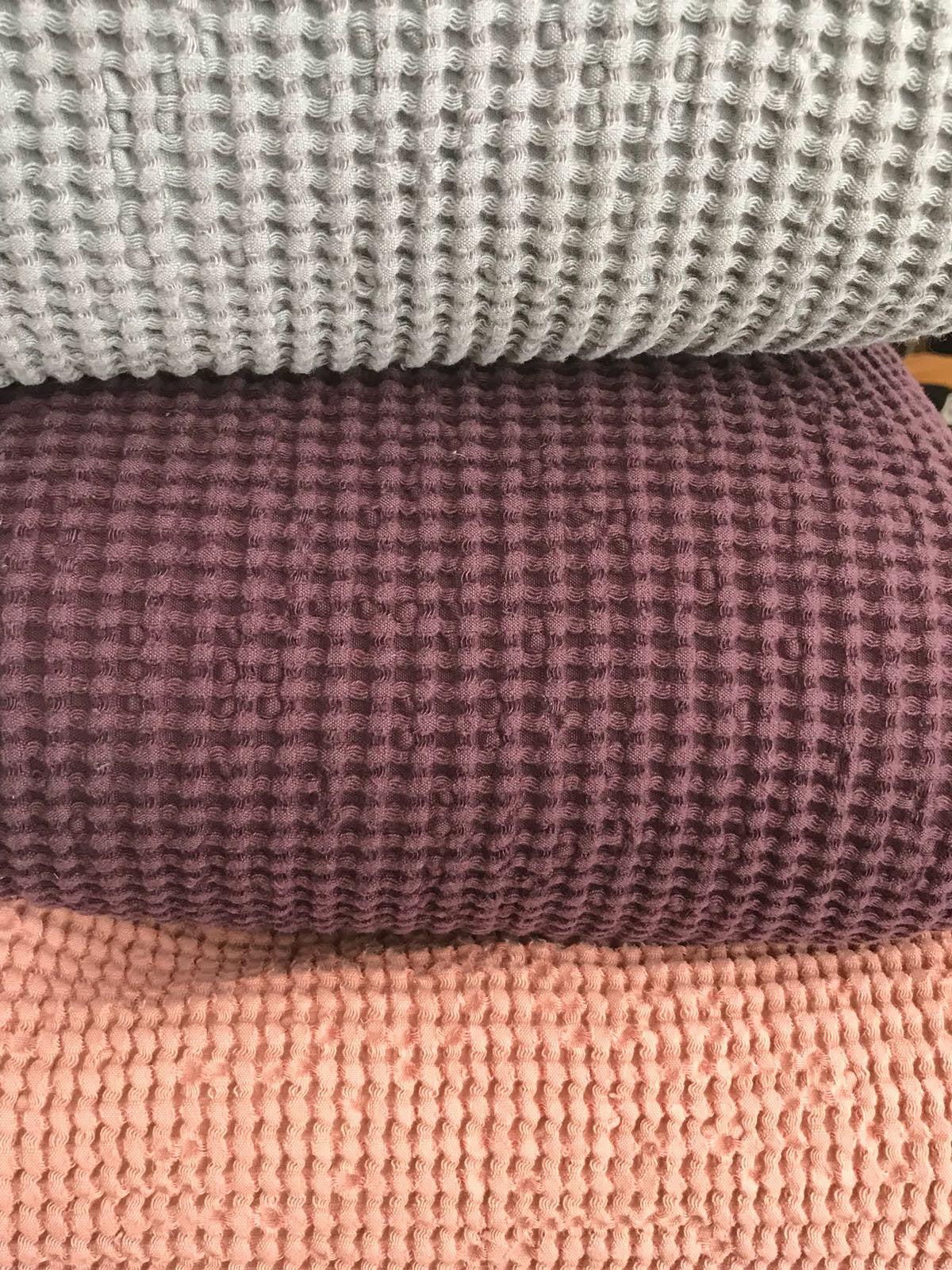 Thick Grey Blanket, Linen and Cotton blend blanket, Voluminous Linen throw, Natural Blanket, Linen coverlet, Daybed blanket, Christmas gift