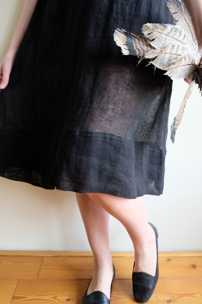 Black Gauze Linen Dress &amp;quot;Kate&amp;quot;, Loose Dress Linen, Gauzy Lightweight Coverup Dress, Gauze Dress, Cover Up, Plus Size Tunic Dress Black Women