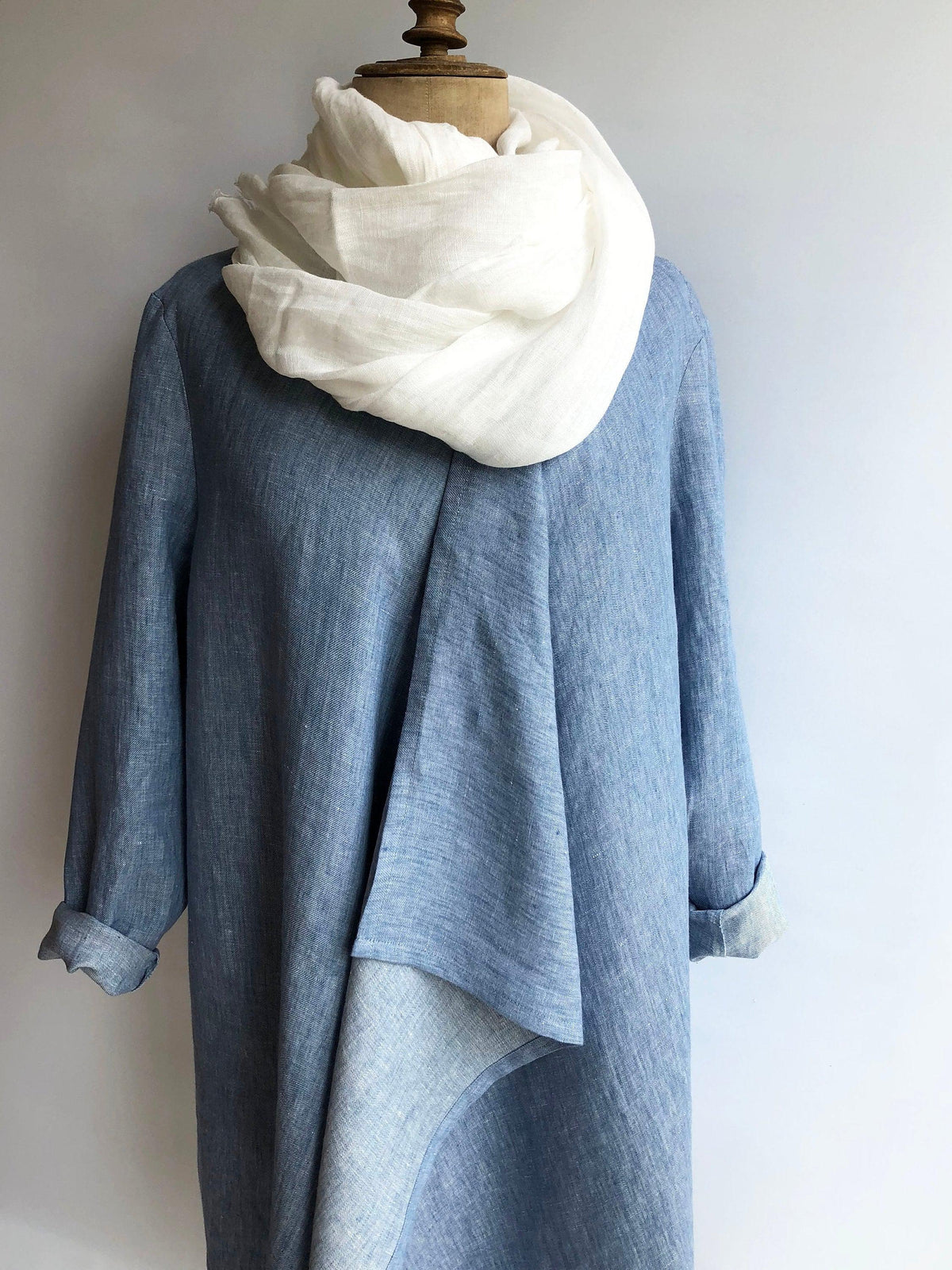 Linen Kimono Jacket, Loose Linen Drape Jacket, Blue Cardigan Linen Coverup, Linen Jacket Womens, Loose Jacket Plus size Plus size clothing