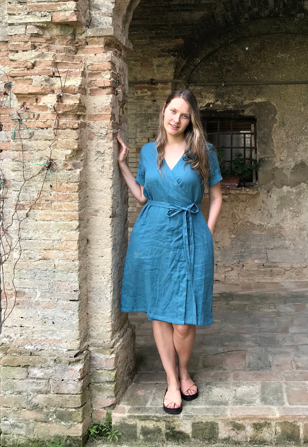 Linen Dress &amp;quot;Pamela&amp;quot;, Wrap Dress Linen, Linen Dress for Women, Linen Womens Dress, Simple Linen Dress, Plus size Women, Plus size dress