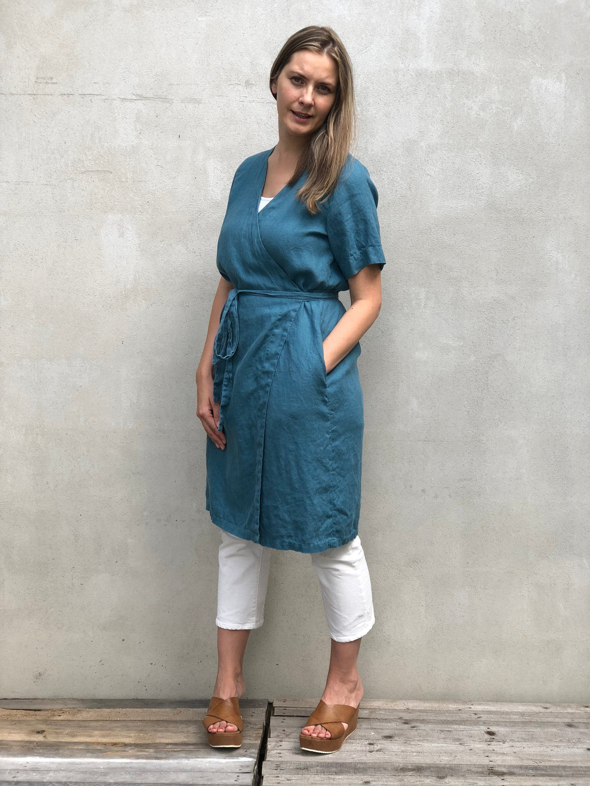 Linen Dress "Pamela", Wrap Dress Linen - Linenbee Linen Dress "Pamela", Wrap Dress Linen - Linenbee