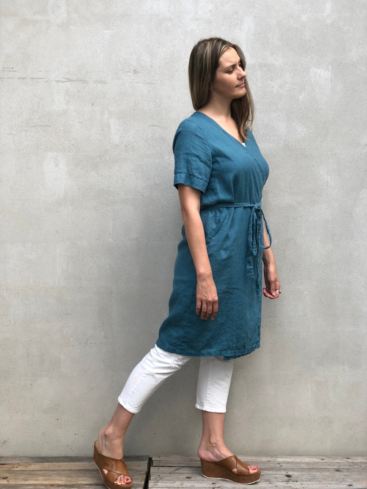 Linen Dress &amp;quot;Pamela&amp;quot;, Wrap Dress Linen, Linen Dress for Women, Linen Womens Dress, Simple Linen Dress, Plus size Women, Plus size dress
