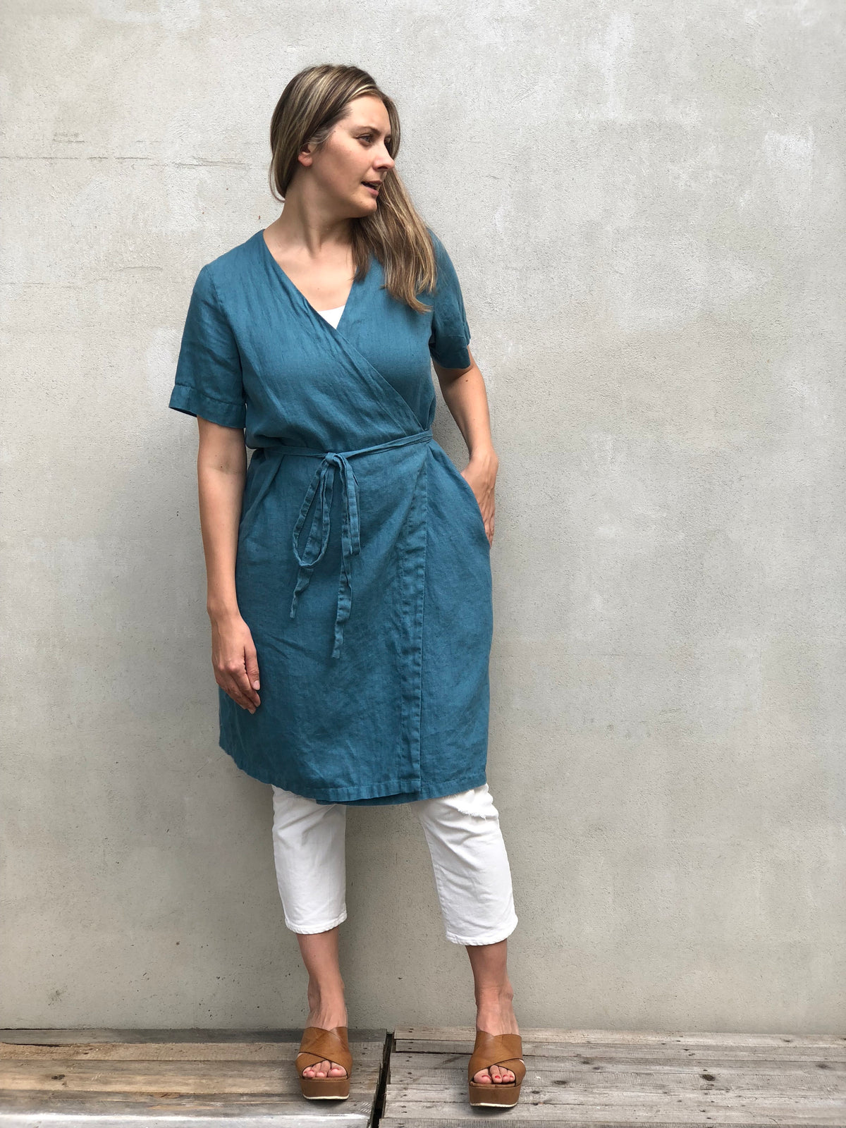 Linen Dress "Pamela", Wrap Dress Linen - Linenbee Linen Dress "Pamela", Wrap Dress Linen - Linenbee