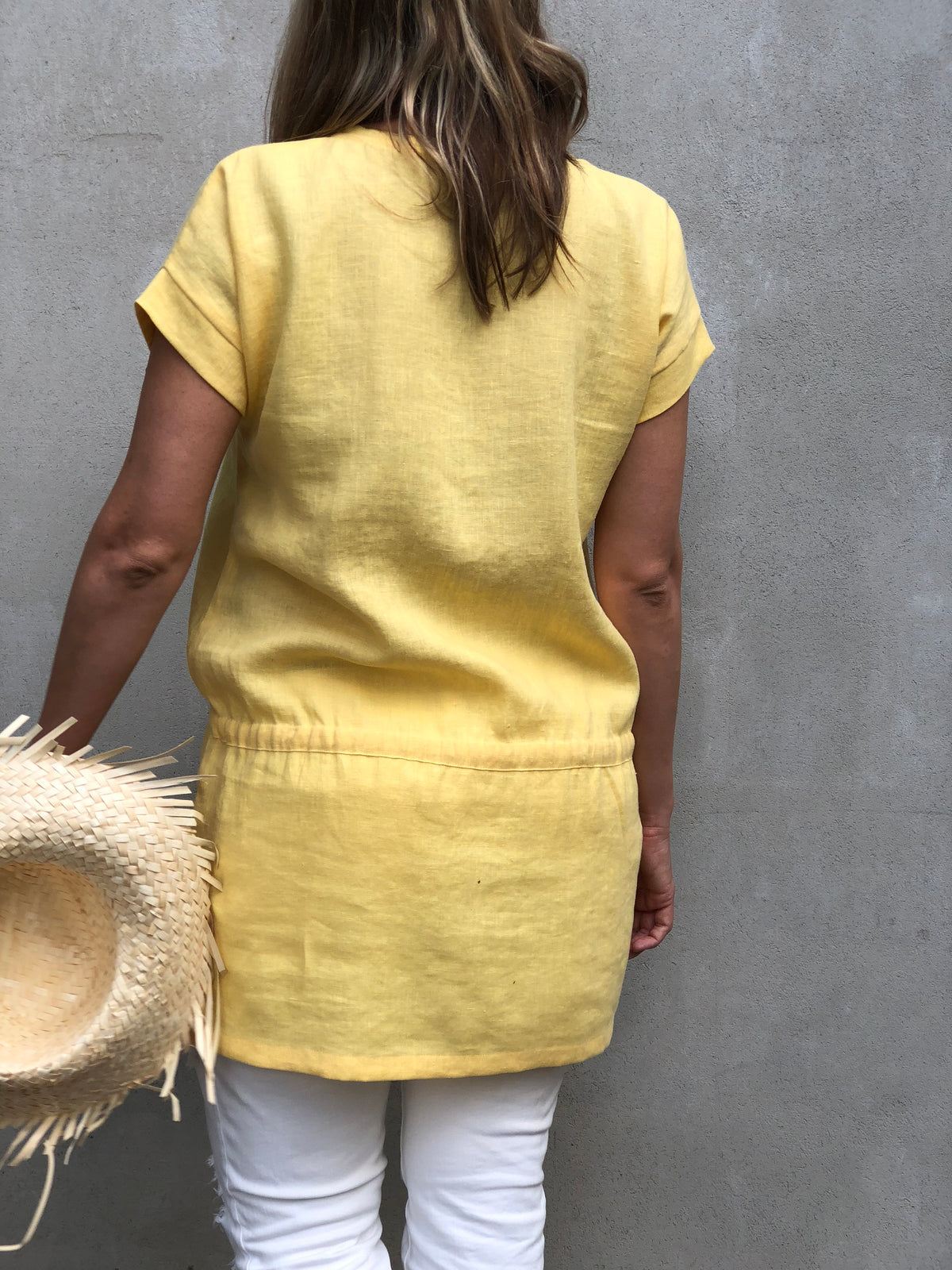 Linen Tunic &amp;#39;Amelia&amp;#39;, Yellow Summer Tunic, Beach Tunic Linen Shirt, Plus size linen Tunics for women Long Shirt, Linen Dress Women Plus Size