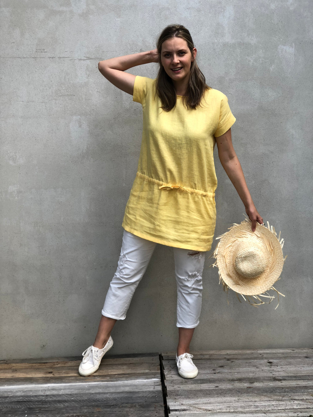 Linen Tunic &amp;#39;Amelia&amp;#39;, Yellow Summer Tunic, Beach Tunic Linen Shirt, Plus size linen Tunics for women Long Shirt, Linen Dress Women Plus Size