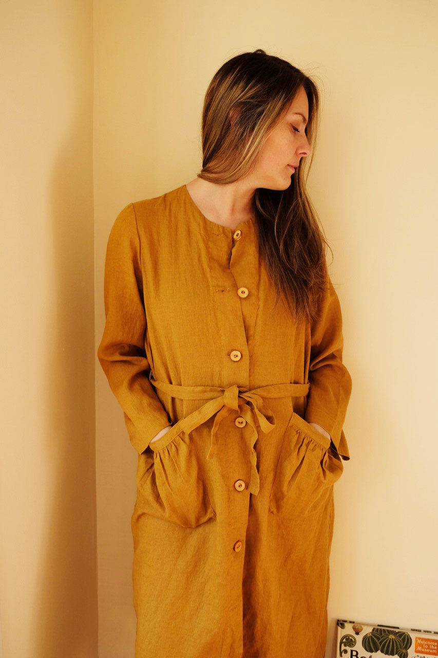 Long Robe &amp;quot;Ofelia&amp;quot;, Long Sleeve Robe, Long Gown, Linen Robes for Women, Work coat Long Sleeve Dress, Linen Jacket, Long Jacket Breastfeeding