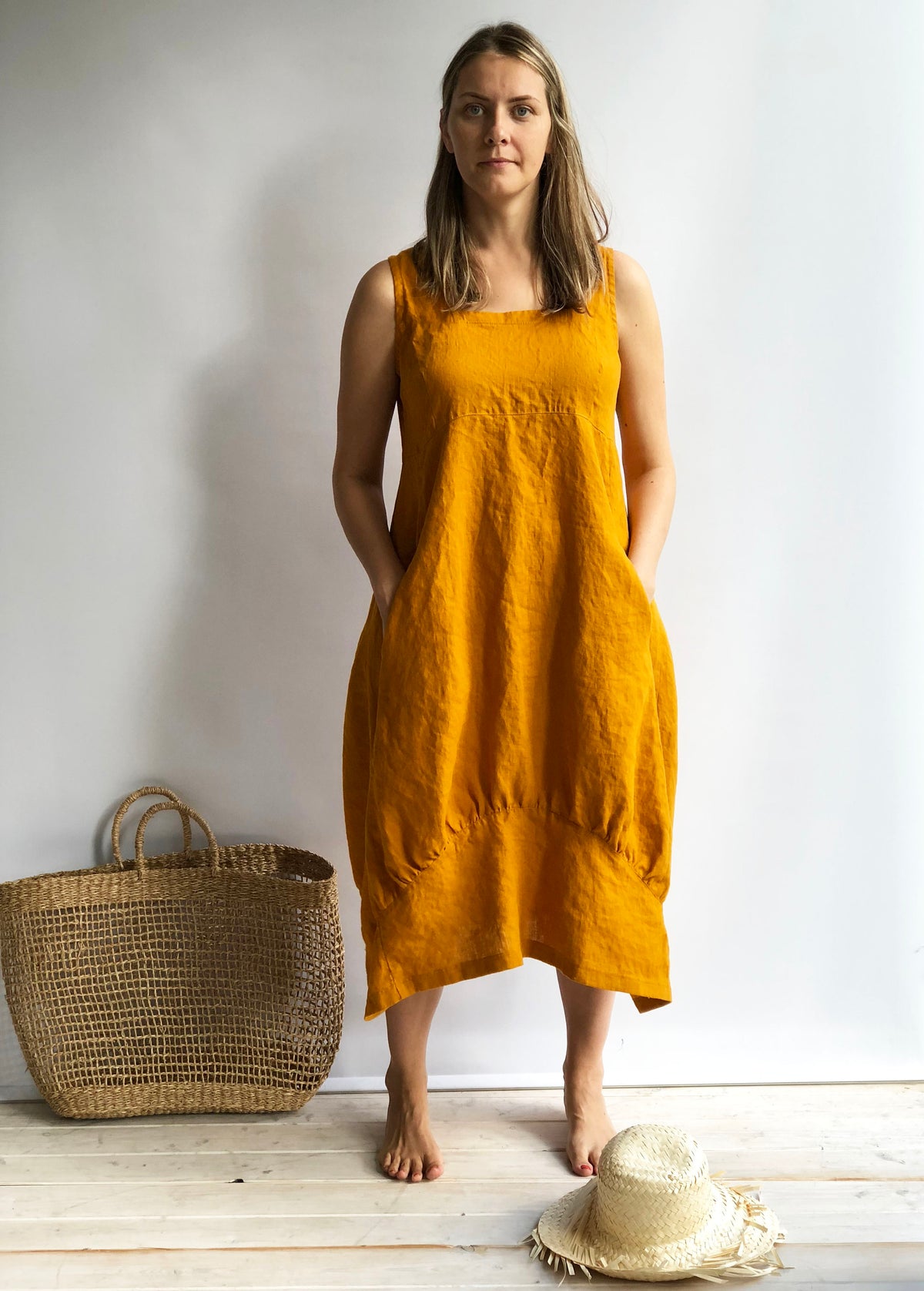 Linen Summer Dress Samantha Long Sleeveless Dress, Linen Beach Dress -  Linenbee