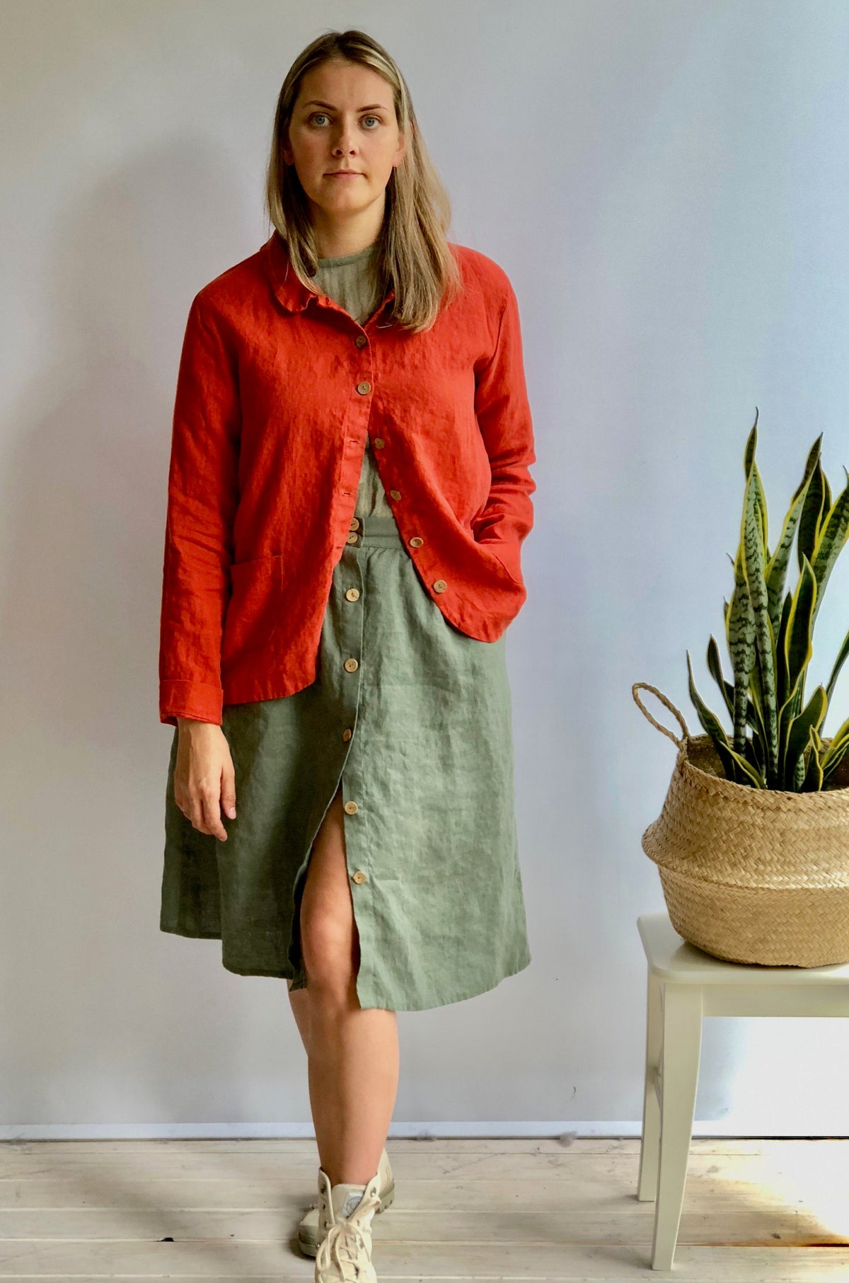 Linen Skirt with Buttons, Boho Skirt, Midi Skirt, Skirt with Pockets, Womens Skirts, Linen skirt Midi, Skirts for Women, Linen Skirt Pockets