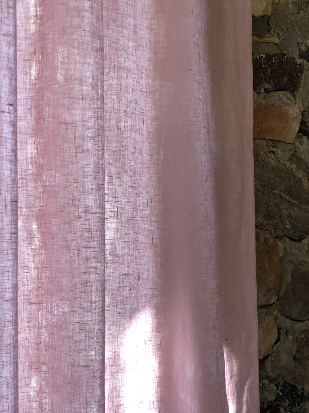 Linen Curtain Panel with Ruffle, Dusty Pink Window Curtains, Linen Drapes, Linen Curtains, Curtain Panels, Boho