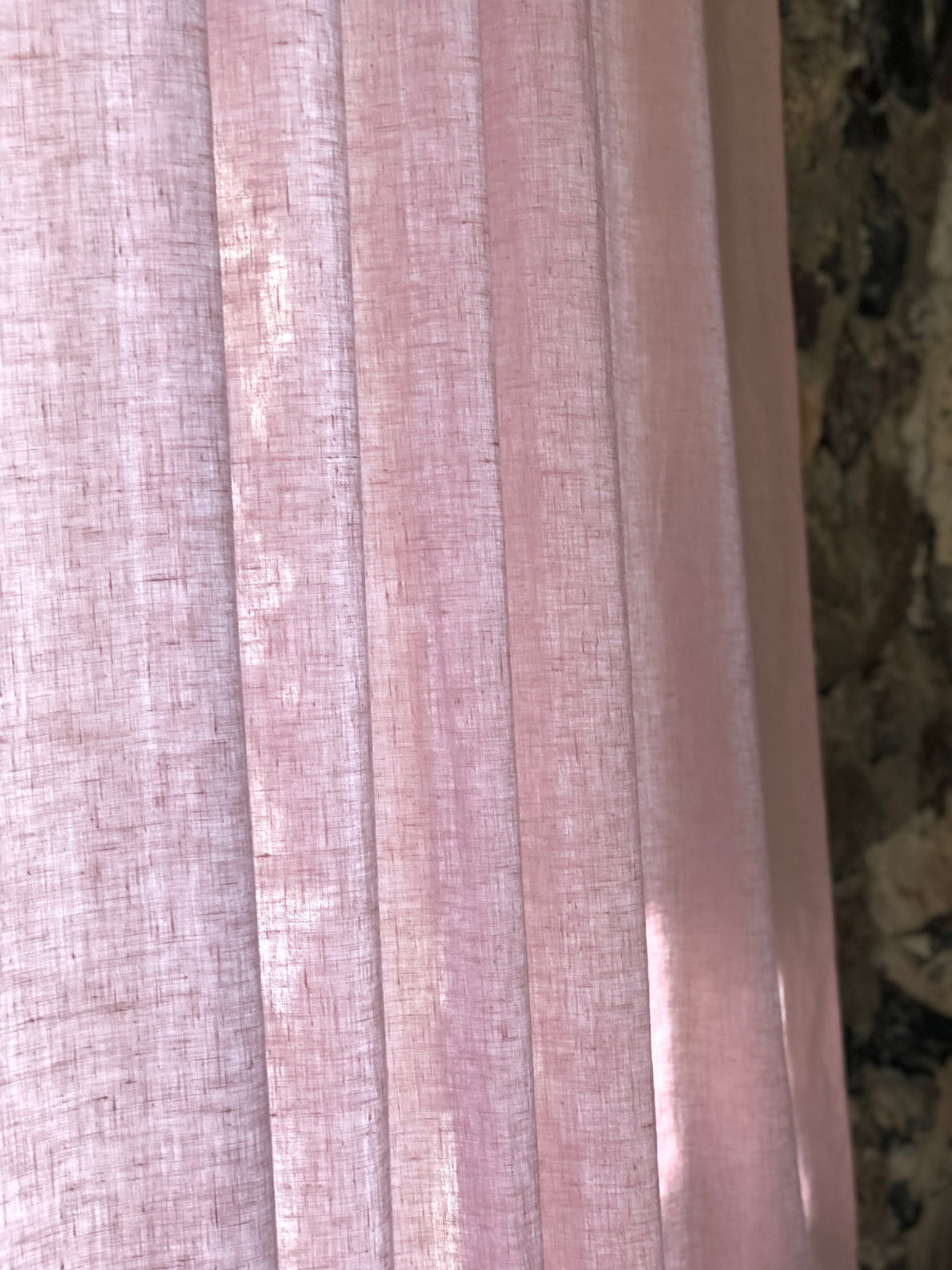 Linen Curtain Panel with Ruffle, Dusty Pink Window Curtains, Linen Drapes, Linen Curtains, Curtain Panels, Boho