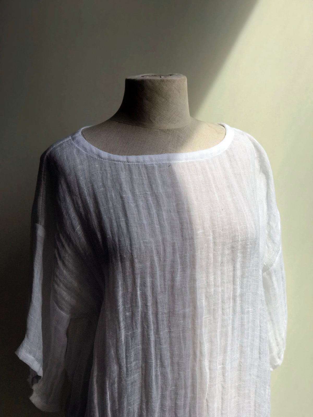 Gauze Tunic Top 'Helen', Gauzy Lightweight Coverup - Linenbee