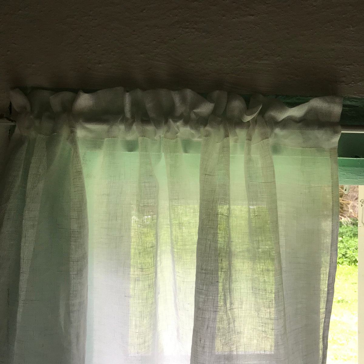 White Linen Curtain with Ruffles, Richly Ruffled Linen Valance, Three layers of Ruffle, Linen Kitchen Curtain, Romantic Linen Curtain Shabby