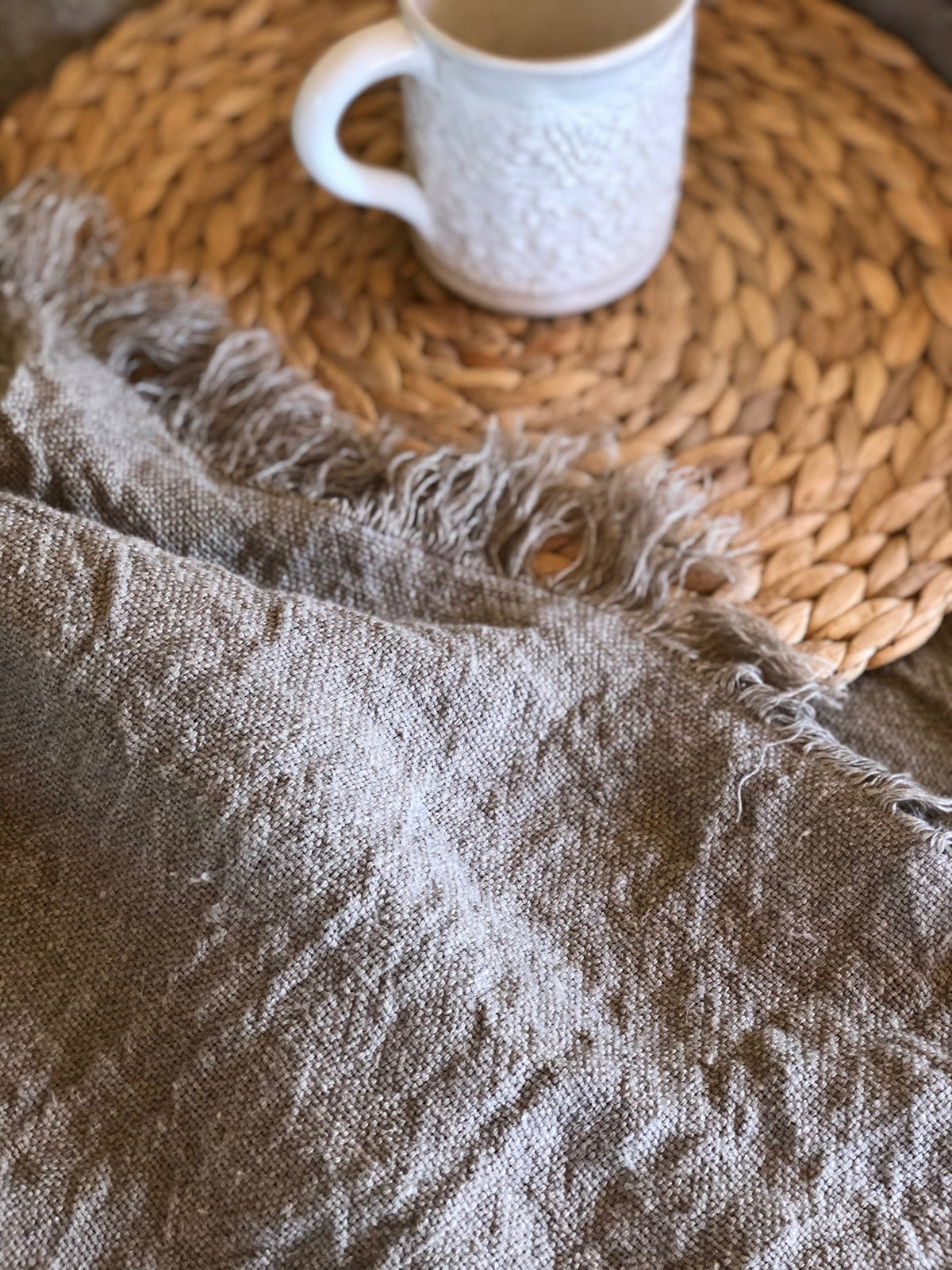Linen bed cover, Rustic linen, Rustic blanket with fringes, linen throw, bed throw, rustic throw, natural bed covers,, burlap bedding