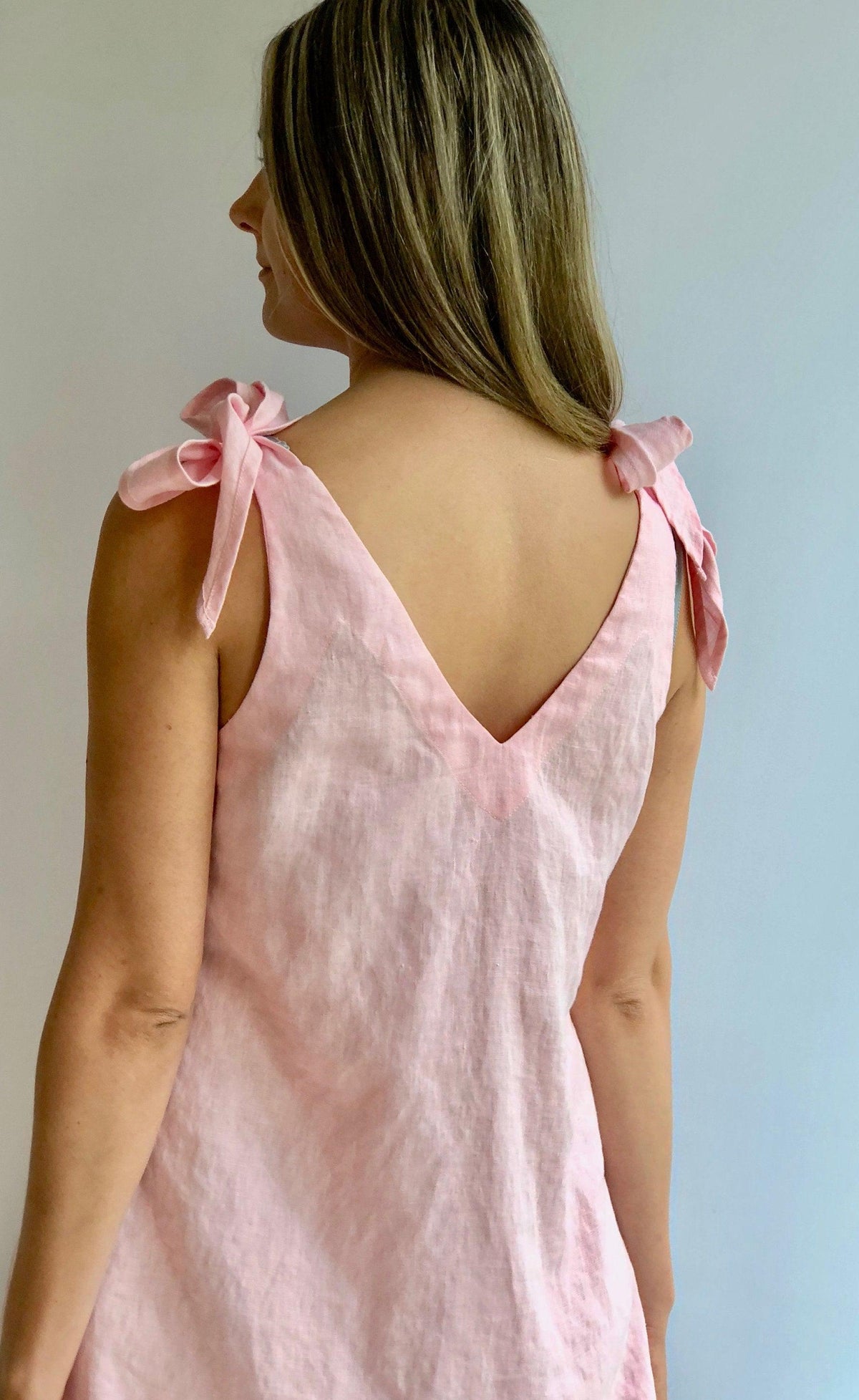 Linen Nightgown, Linen sleepwear, Night Dress, Pink Nightgown, Summer dress, Sleeveless linen dress, gift