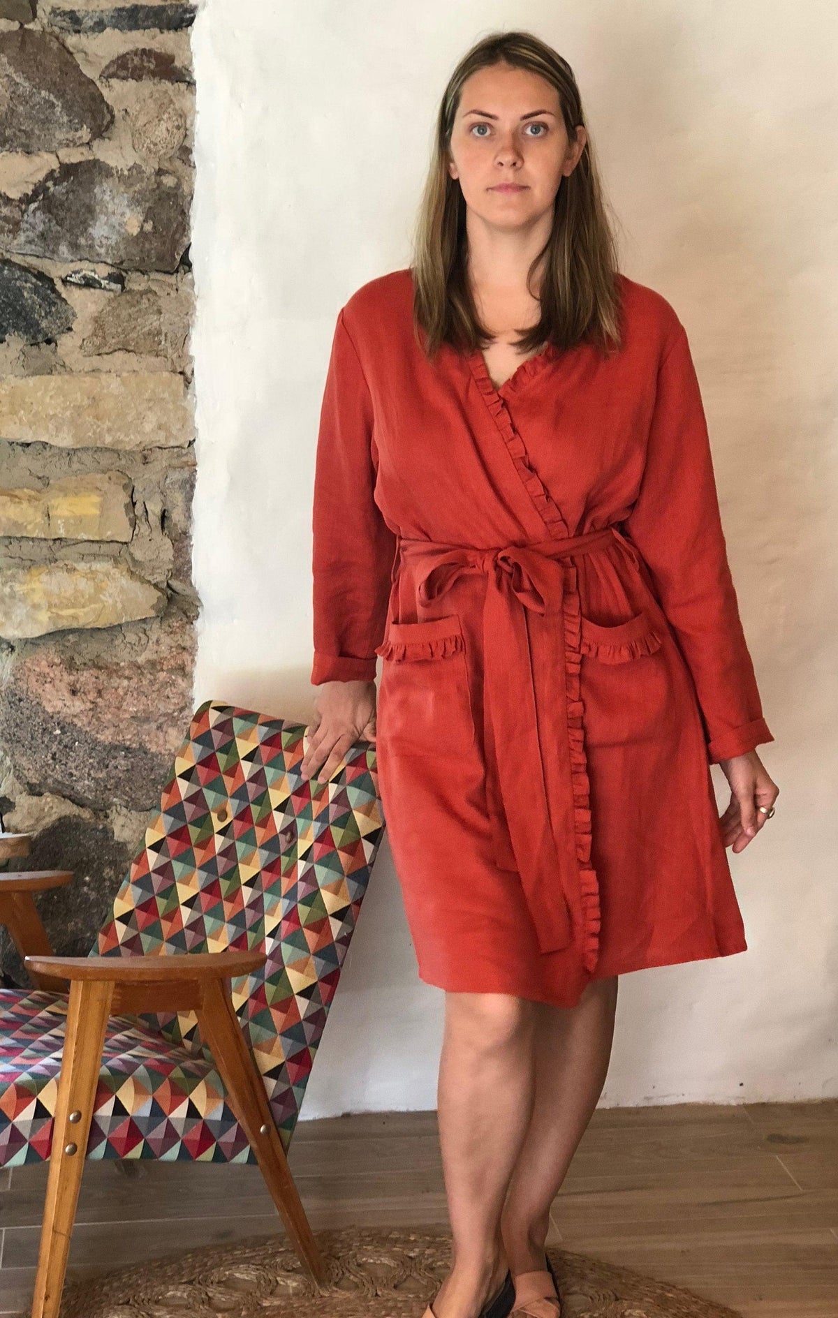 Linen robe, soft robe, robe coverup, robe for bride, linen bath robe, linen night gown, morning dress, linen sleep wear, women robe