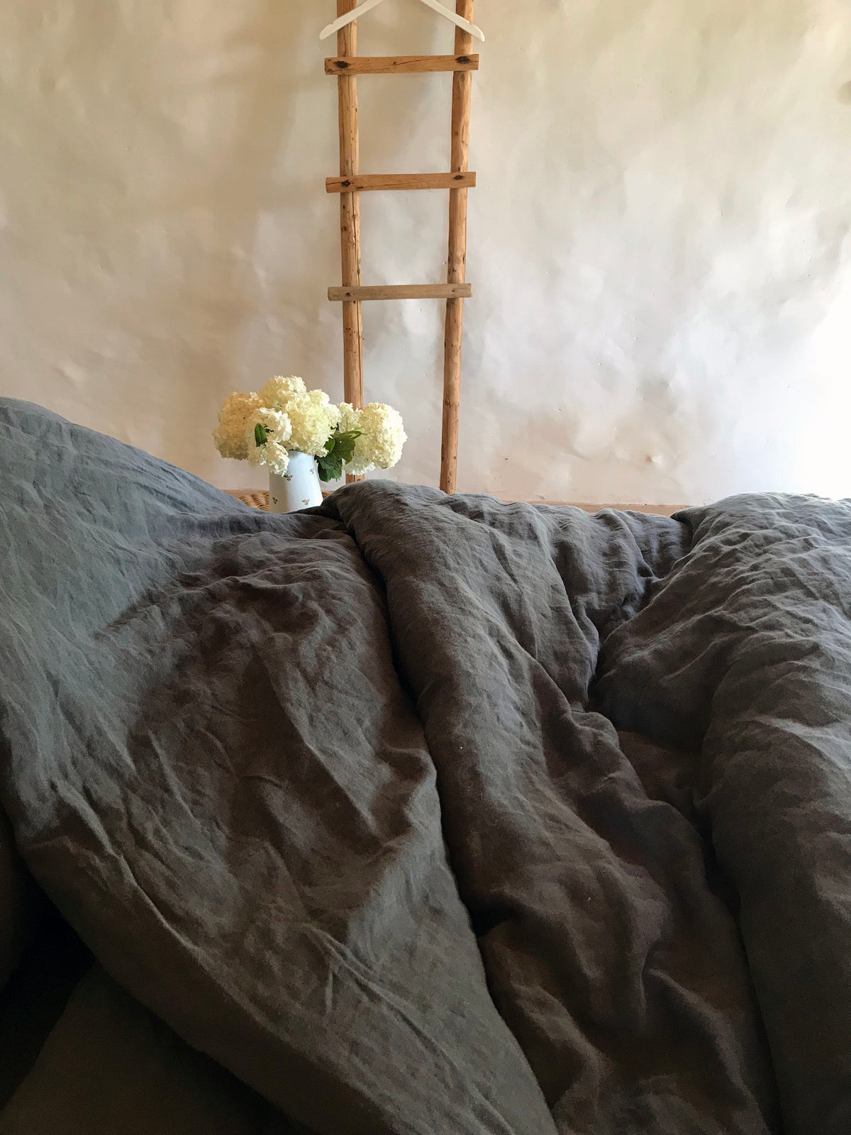 100% Linen Duvet Cover and Two Pillowcases, Grey linen bedding set, dark grey duvet cover queen, king, twin custom linen set pillowcases