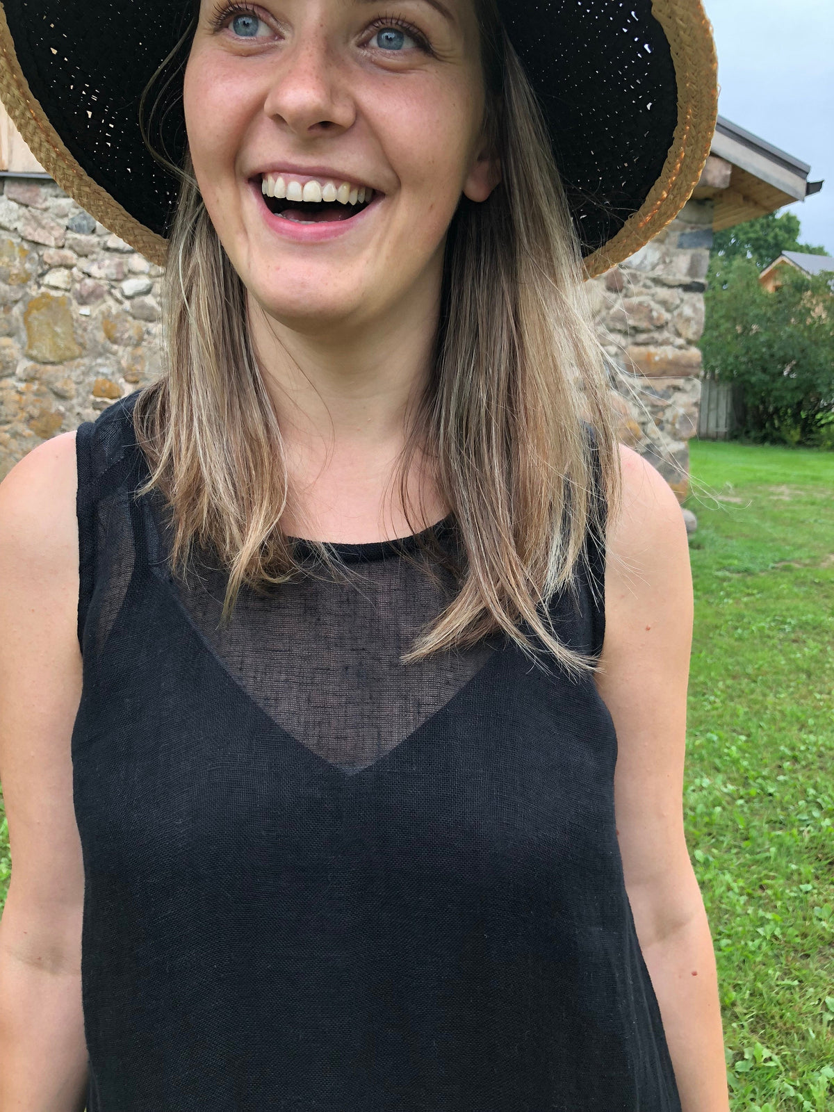 Black Gauze Linen Dress &amp;quot;Kate&amp;quot;, Loose Dress Linen, Gauzy Lightweight Coverup Dress, Gauze Dress, Cover Up, Plus Size Tunic Dress Black Women