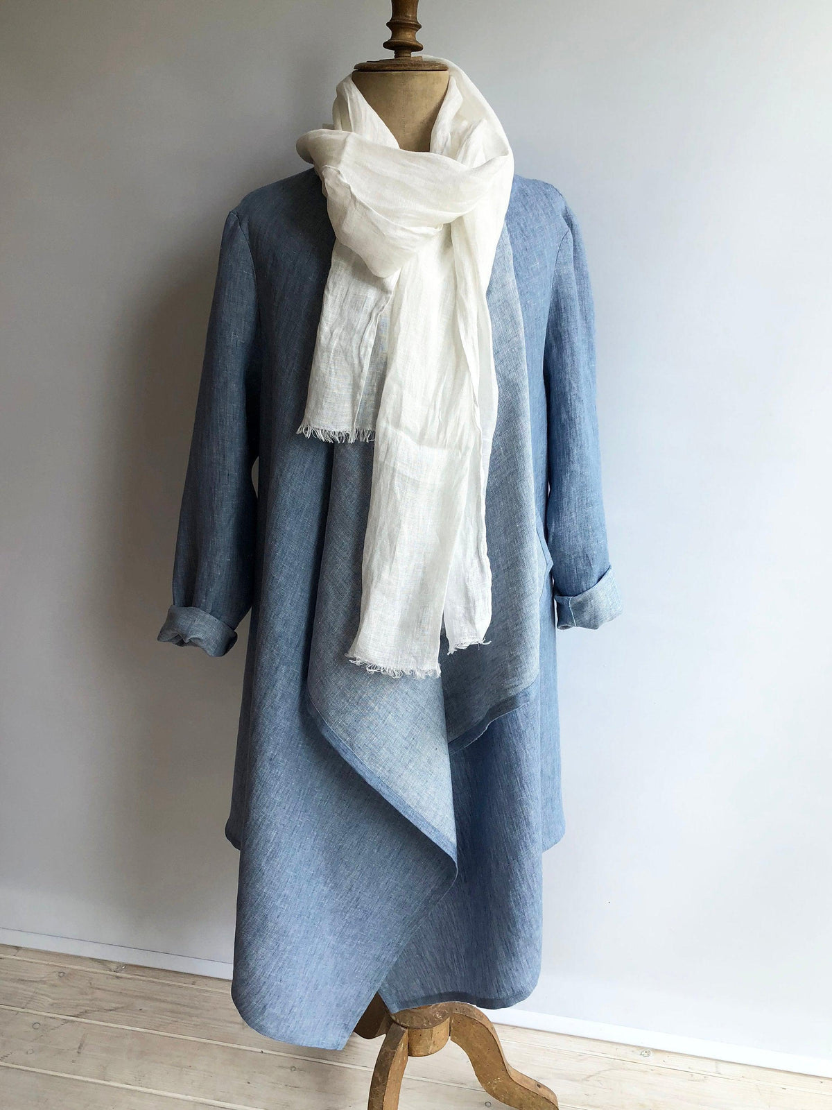 Linen Kimono Jacket, Loose Linen Drape Jacket, Blue Cardigan Linen Coverup, Linen Jacket Womens, Loose Jacket Plus size Plus size clothing