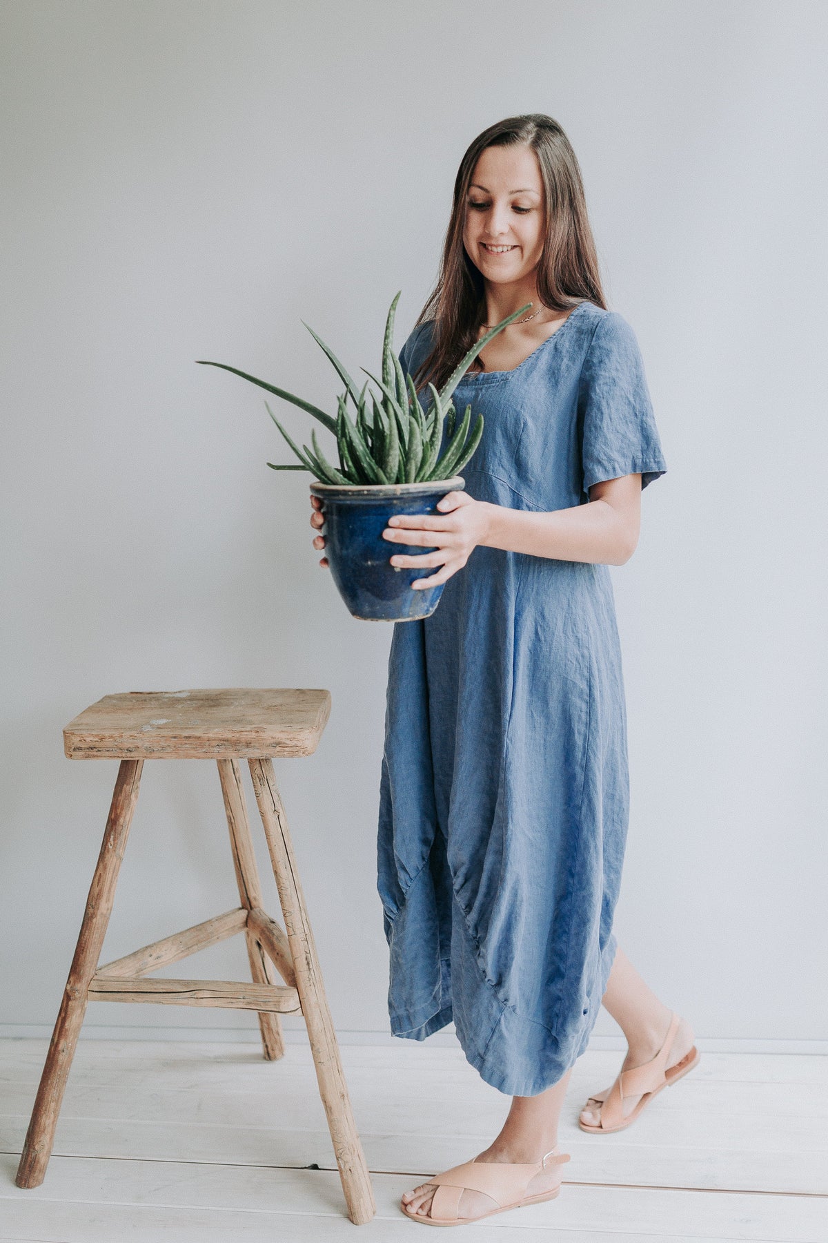 Linen Dress &amp;quot;Samantha&amp;quot; With Sleeves, Long Dress, Linen Beach Dress, Womens Dress, Plus Size Dress, Loose Linen Dress Women Beach Dress Linen