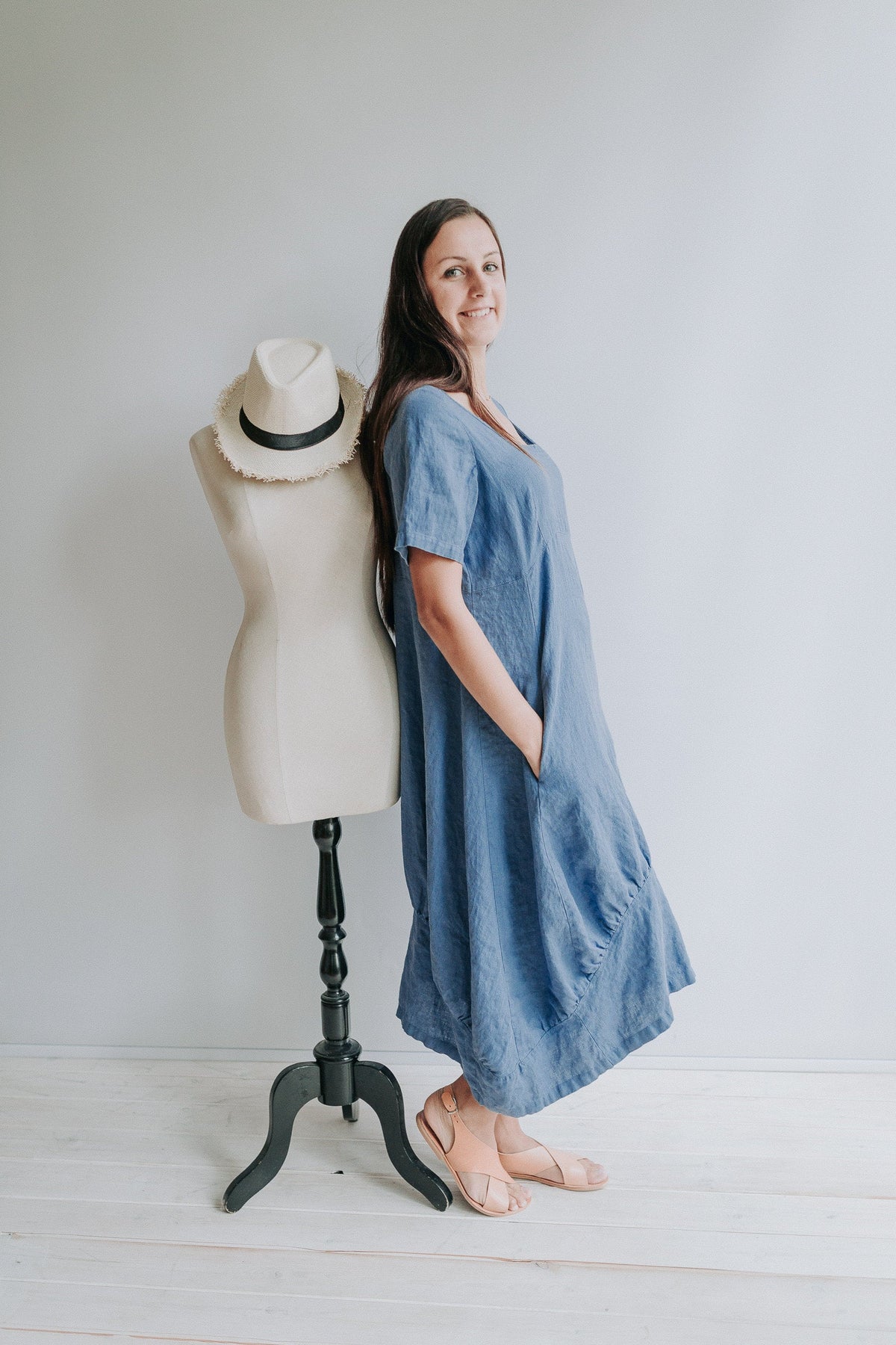 Linen Dress &amp;quot;Samantha&amp;quot; With Sleeves, Long Dress, Linen Beach Dress, Womens Dress, Plus Size Dress, Loose Linen Dress Women Beach Dress Linen