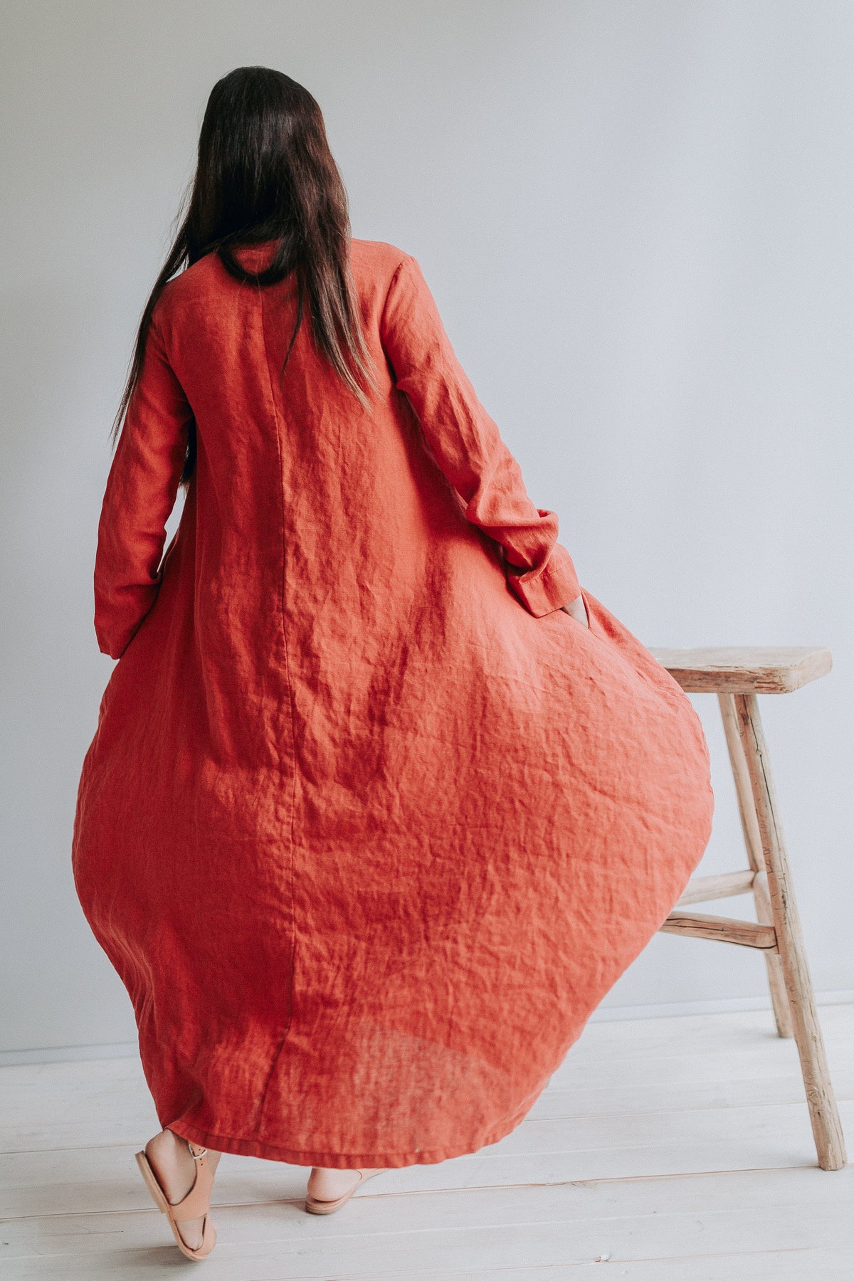Linen Balloon Dress "Suzanna" - Linenbee Linen Balloon Dress "Suzanna" - Linenbee