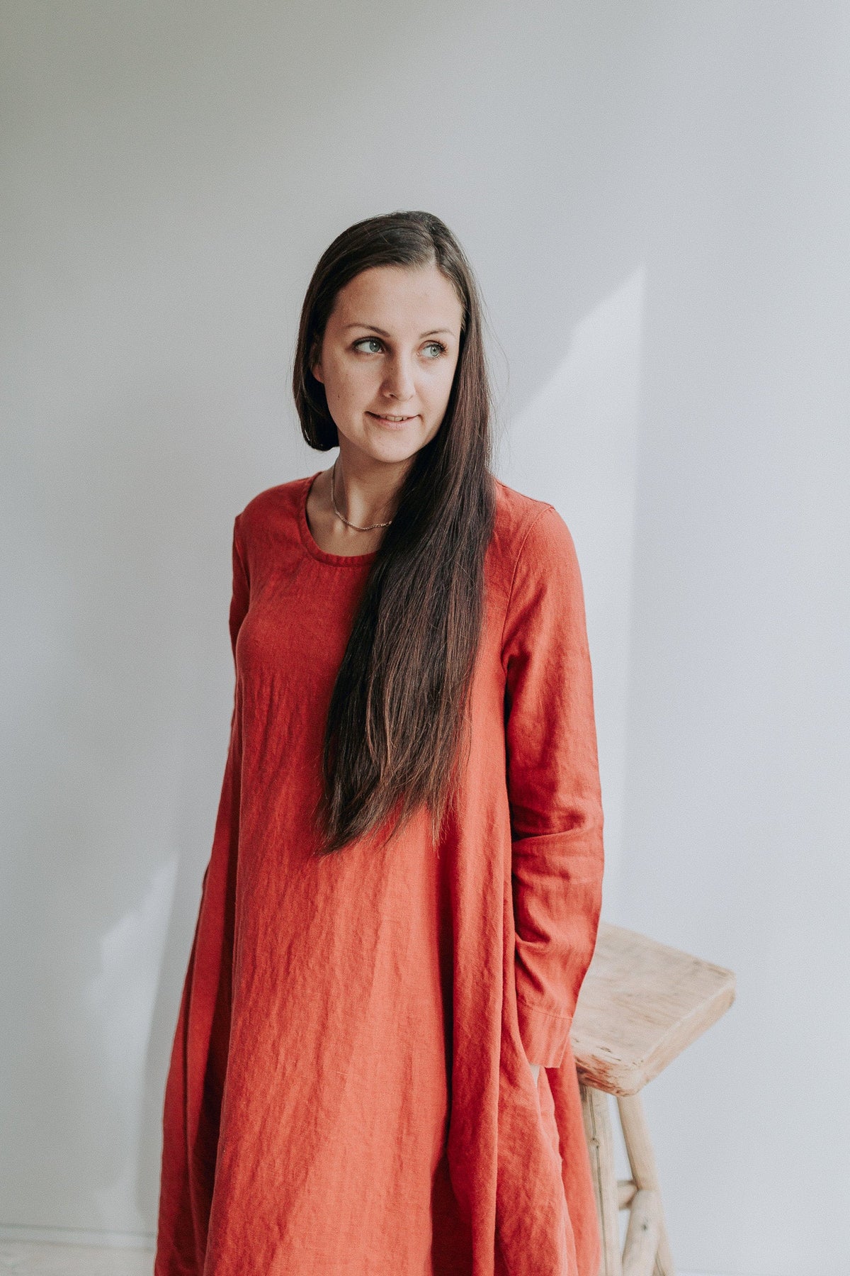 Linen Dress &amp;quot;Suzanna&amp;quot; Linen Balloon Dress Woman, Plus size Dress Pockets Winter Linen Dresses for Women, Maxi Dress Linen, Long Dress Tent