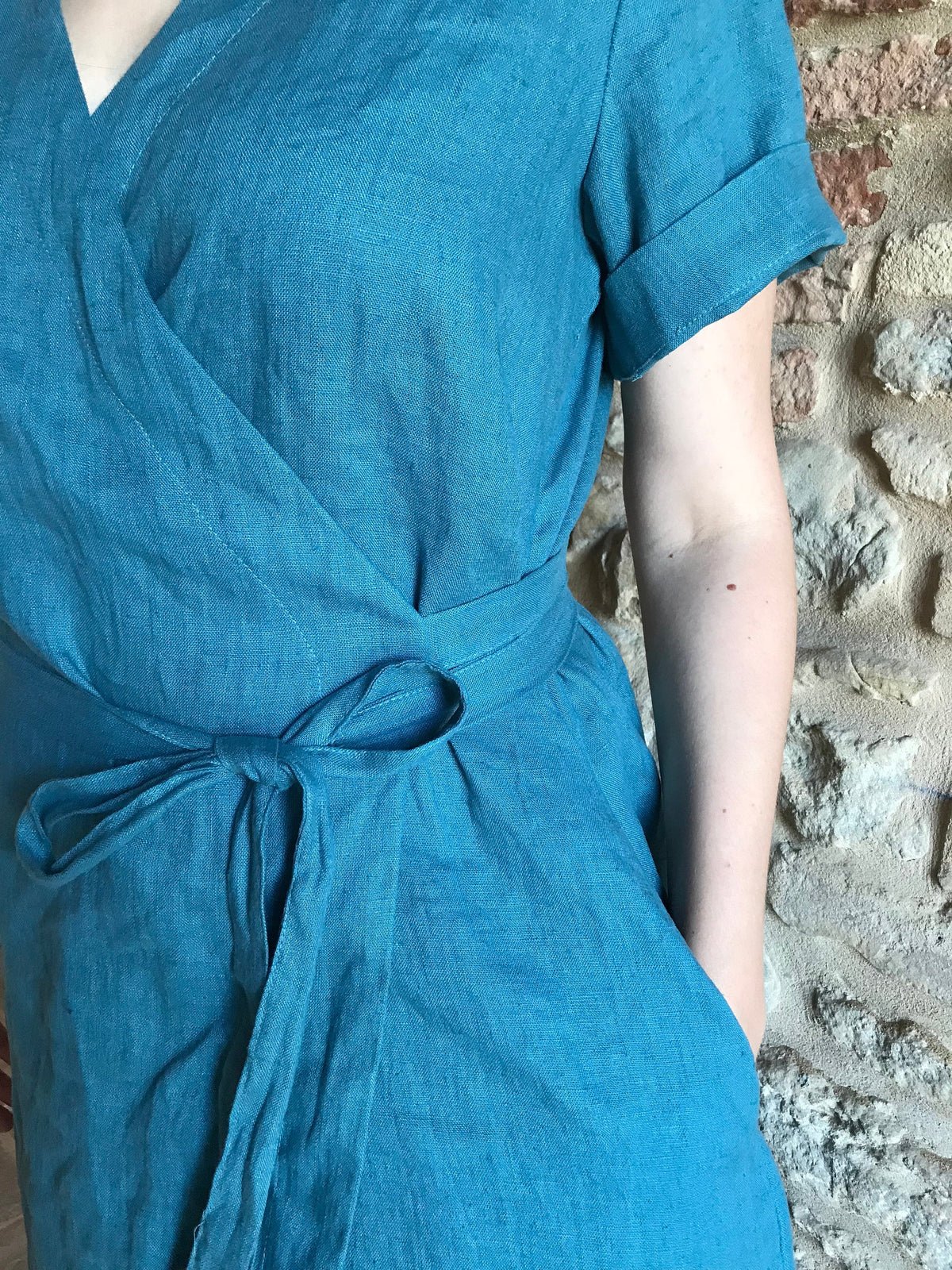 Linen Dress &amp;quot;Pamela&amp;quot;, Wrap Dress Linen, Linen Dress for Women, Linen Womens Dress, Simple Linen Dress, Plus size Women, Plus size dress