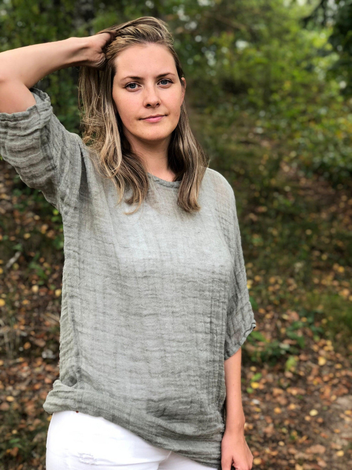 Linen Tunic Top &amp;quot;Helen-Slim&amp;quot;, Gauzy Lightweight Coverup, Gauzy Linen Top, Gauze Top, Beach Cover Up, Plus size cover up Plus Size Tunic Top