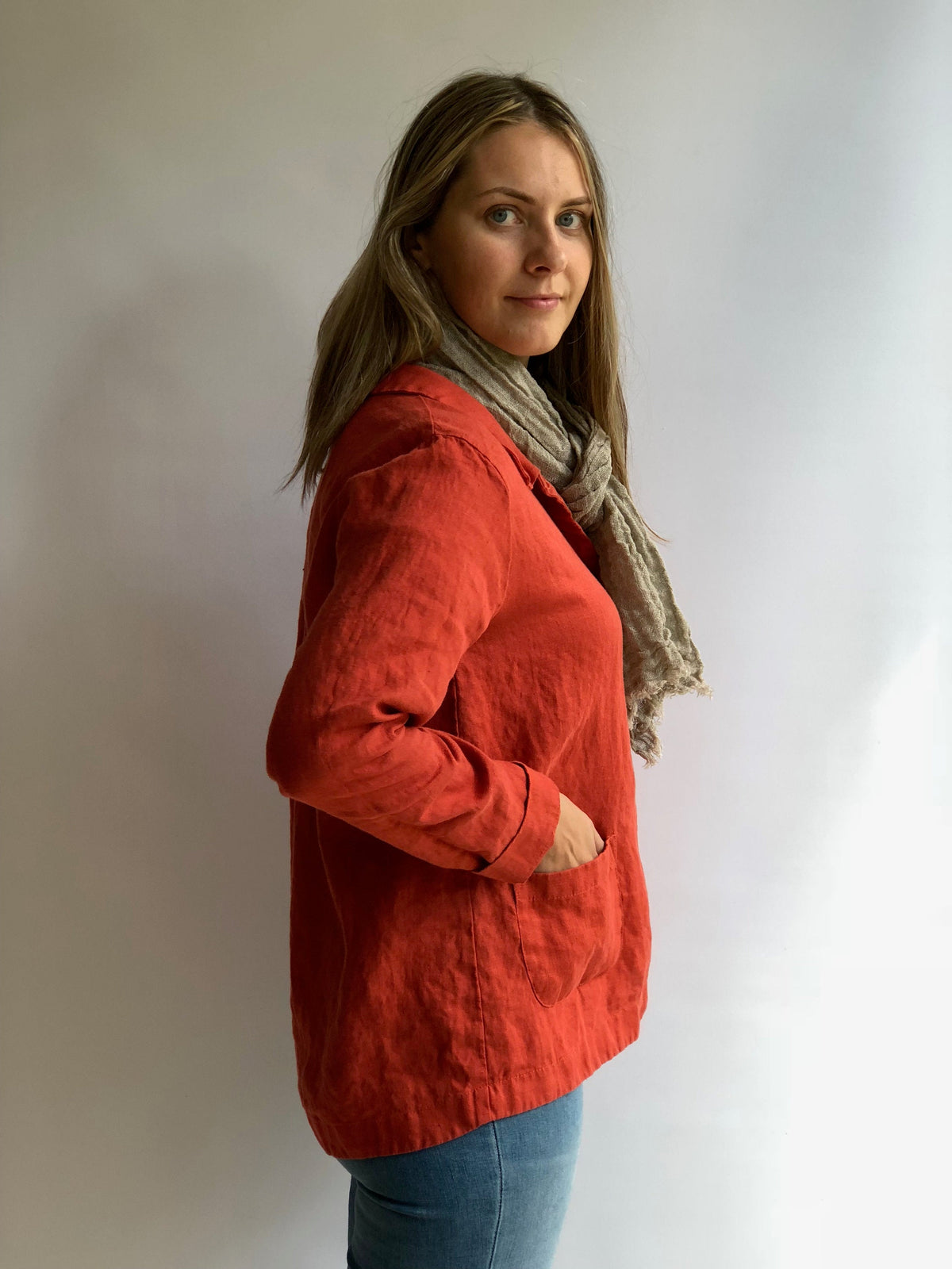 Linen Jacket &amp;#39;Georgia - Long&amp;#39; Linen Jacket Women, Linen Coverup, Linen Blazer, Womens Linen Jacket, Womens Jacket Plus size Jacket Linen Top