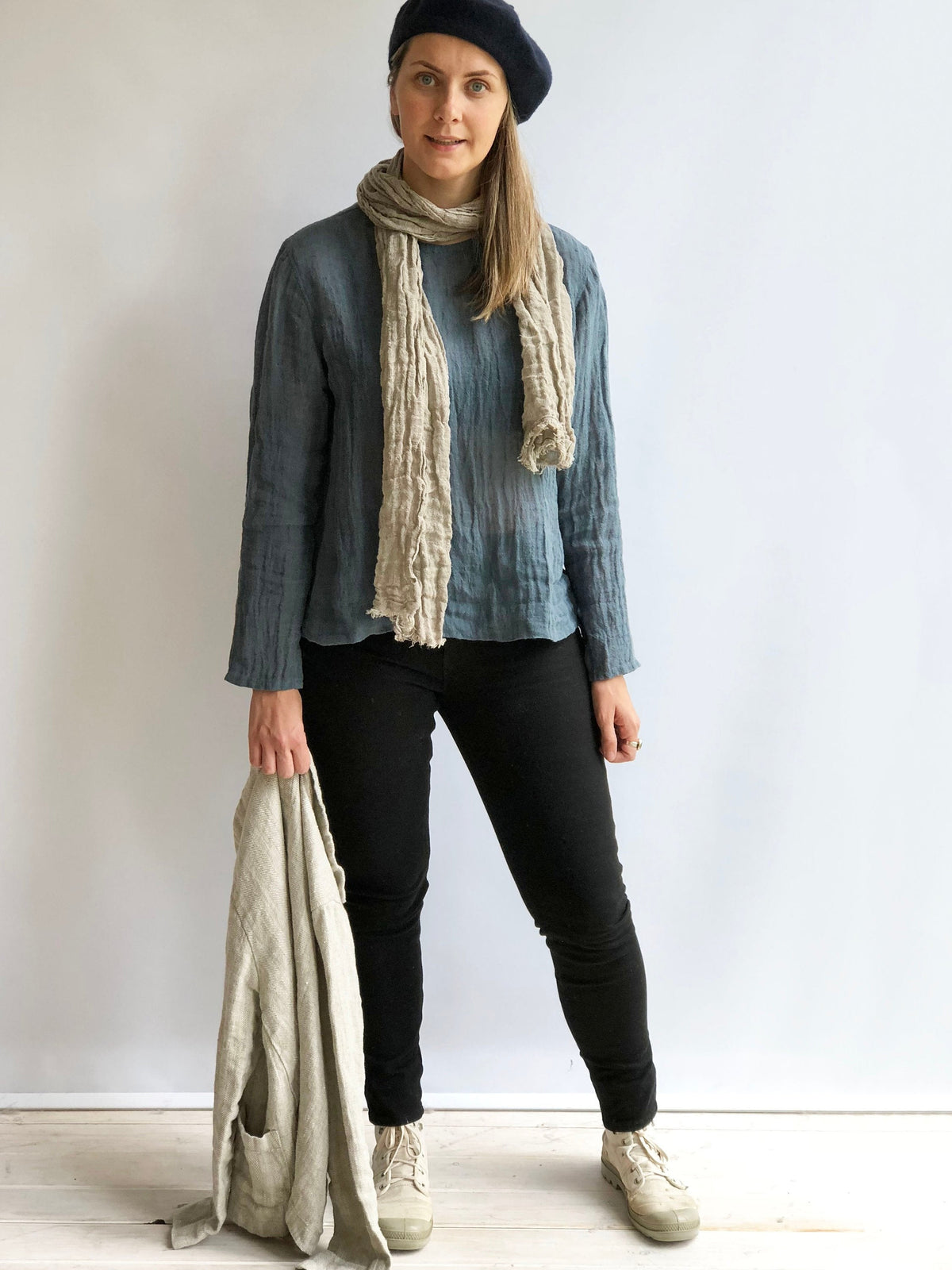 Linen Gauzy Shirt &amp;#39;Sophia&amp;#39; with Long Sleeves, Linen Blouse, Linen Gauze Shirt Plus size shirt Gauzy top Rustic net top long sleeves Boho top