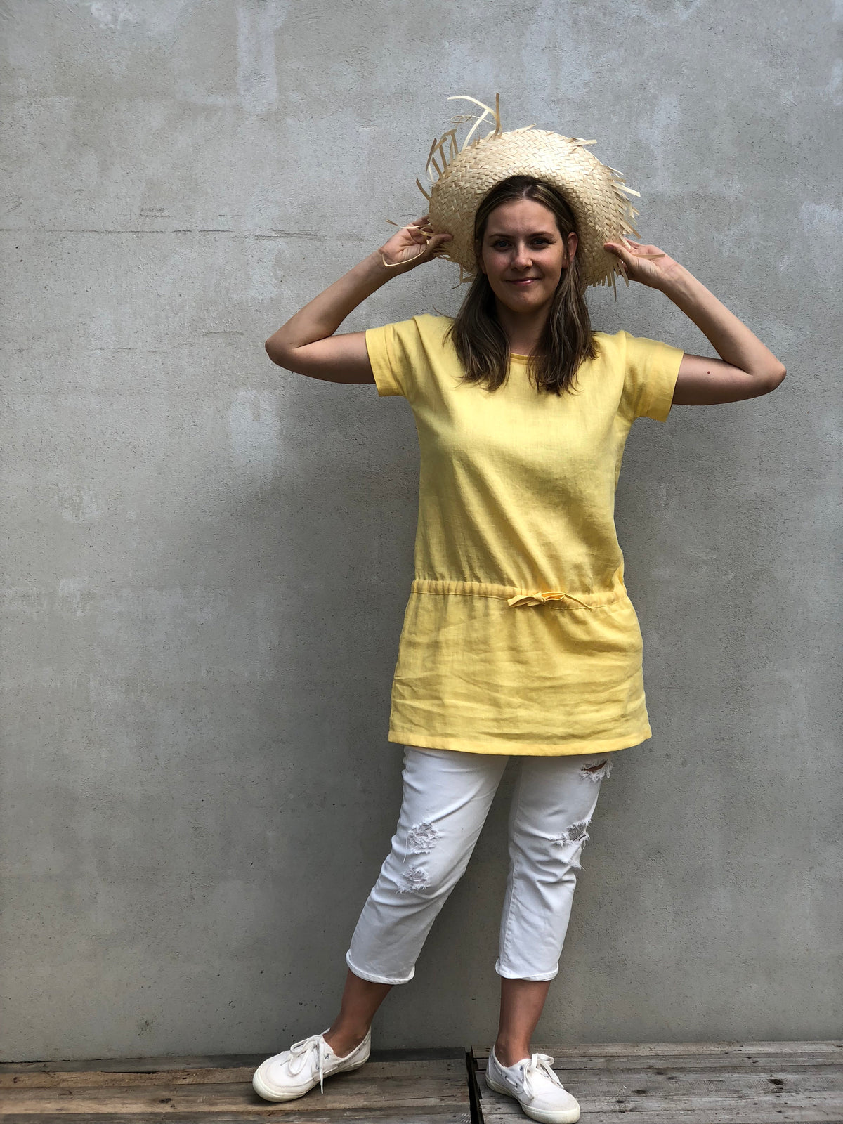 Linen Tunic &amp;#39;Amelia&amp;#39;, Yellow Summer Tunic, Beach Tunic Linen Shirt, Plus size linen Tunics for women Long Shirt, Linen Dress Women Plus Size
