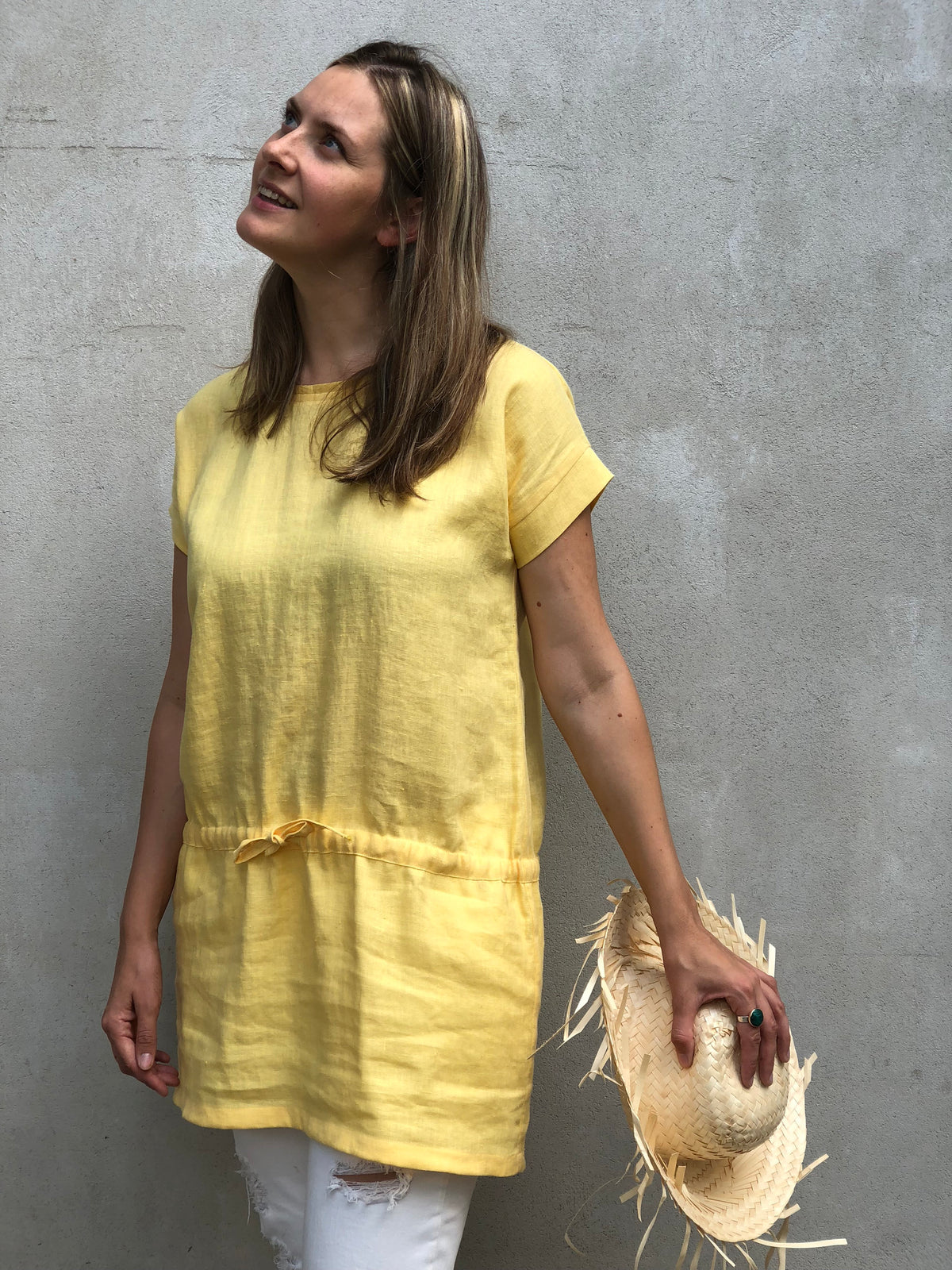 Linen Tunic &amp;#39;Amelia&amp;#39;, Yellow Summer Tunic, Beach Tunic Linen Shirt, Plus size linen Tunics for women Long Shirt, Linen Dress Women Plus Size