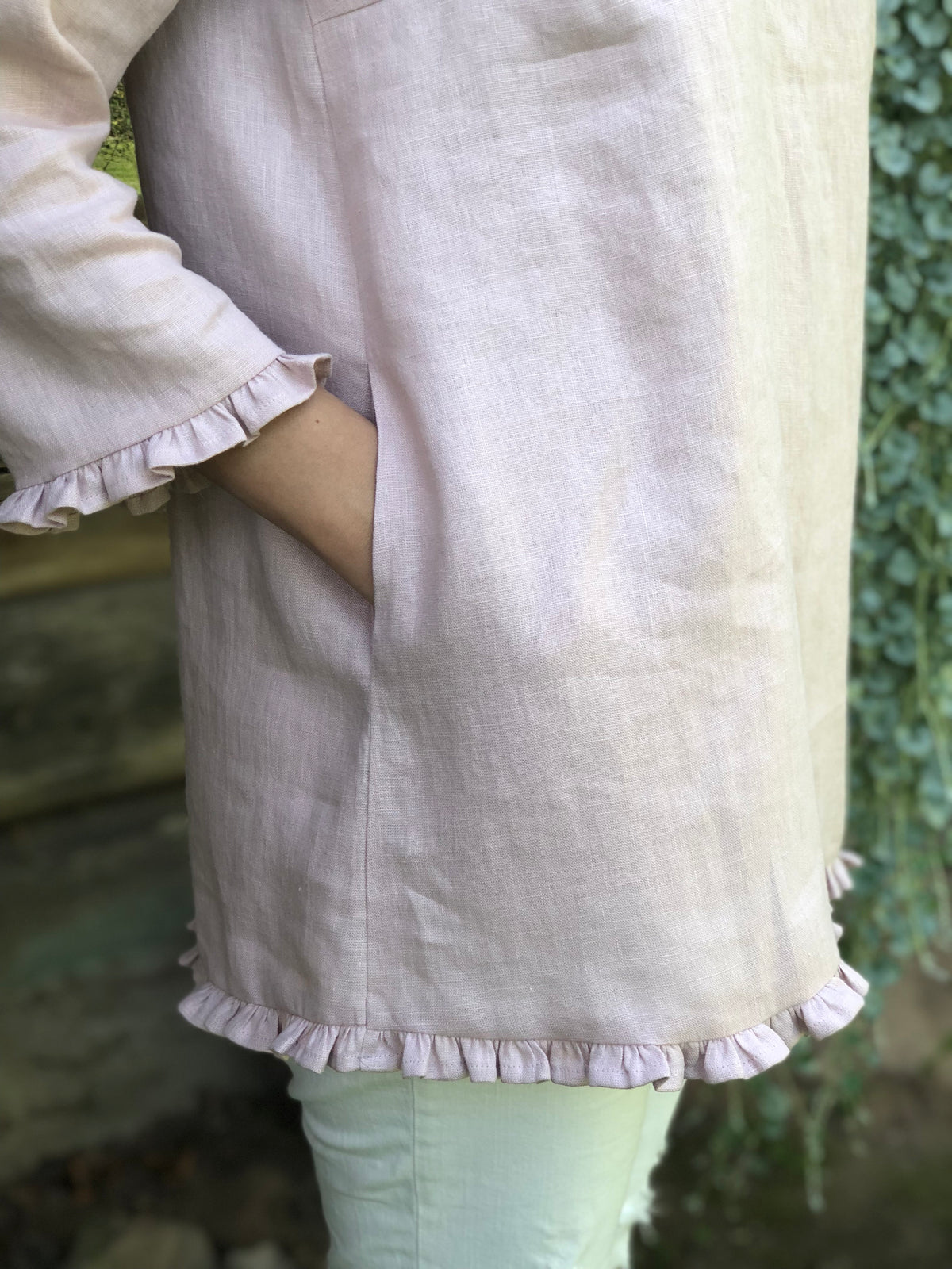 Linen Tunic with Ruffles &amp;#39;Shirley&amp;#39;, elegant linen tunic top, linen tunic for women, linen blouse woman, formal linen tunic ruffled, chic top