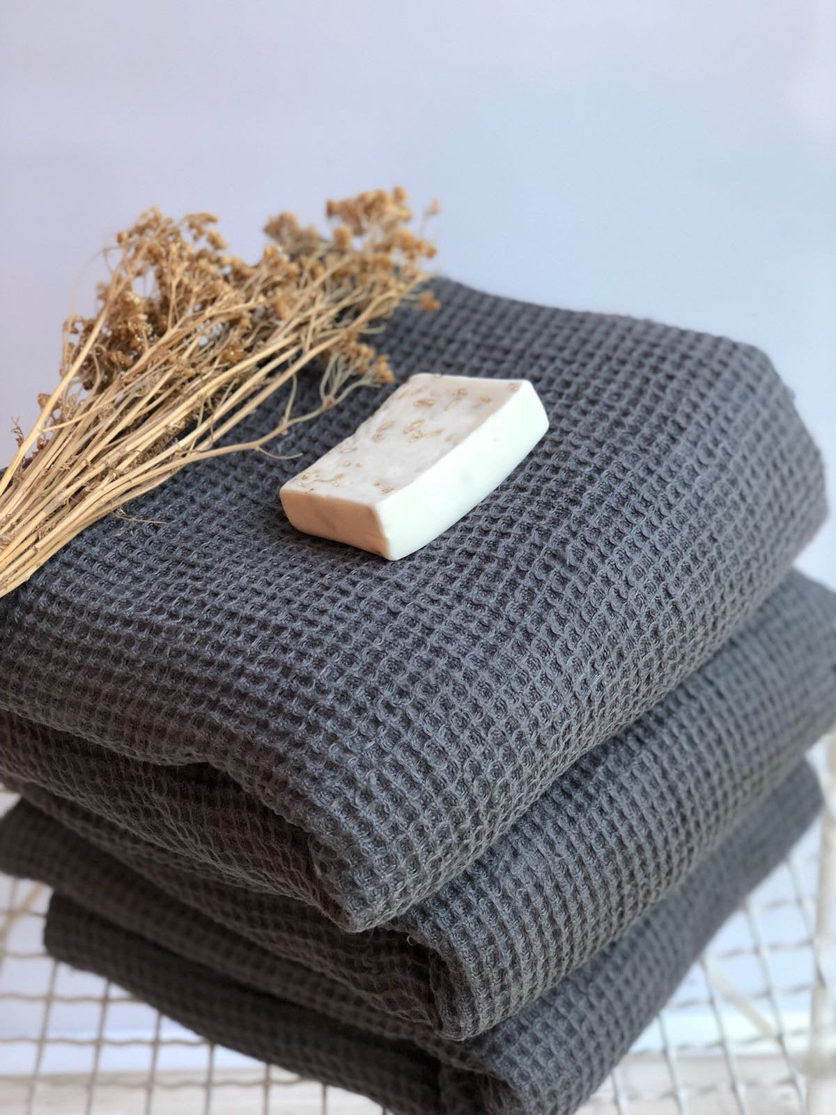 Large Waffle Linen Bath Towel Bath Towels Very Soft Linen Towel