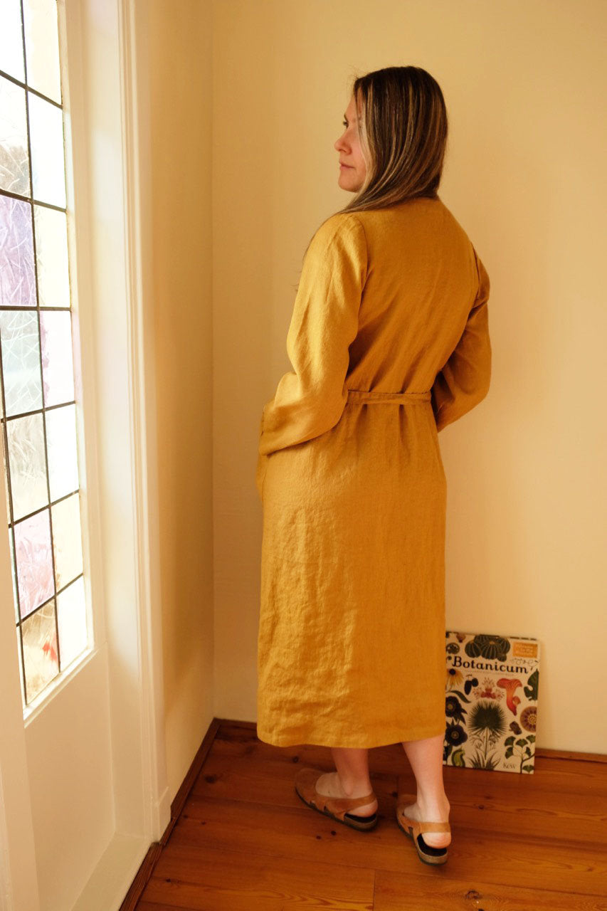 Long Robe &amp;quot;Ofelia&amp;quot;, Long Sleeve Robe, Long Gown, Linen Robes for Women, Work coat Long Sleeve Dress, Linen Jacket, Long Jacket Breastfeeding